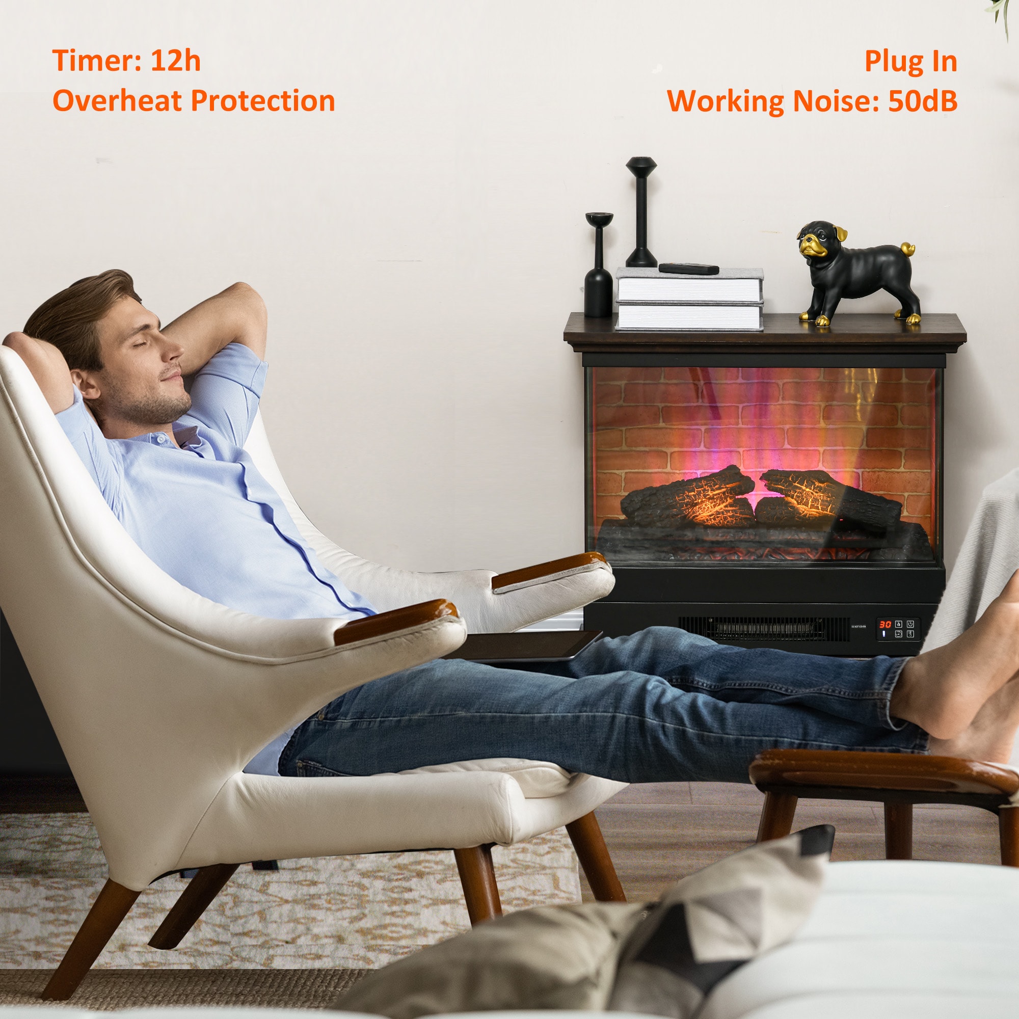 HomCom 820-381V80DR Electric-Fireplaces - View #5