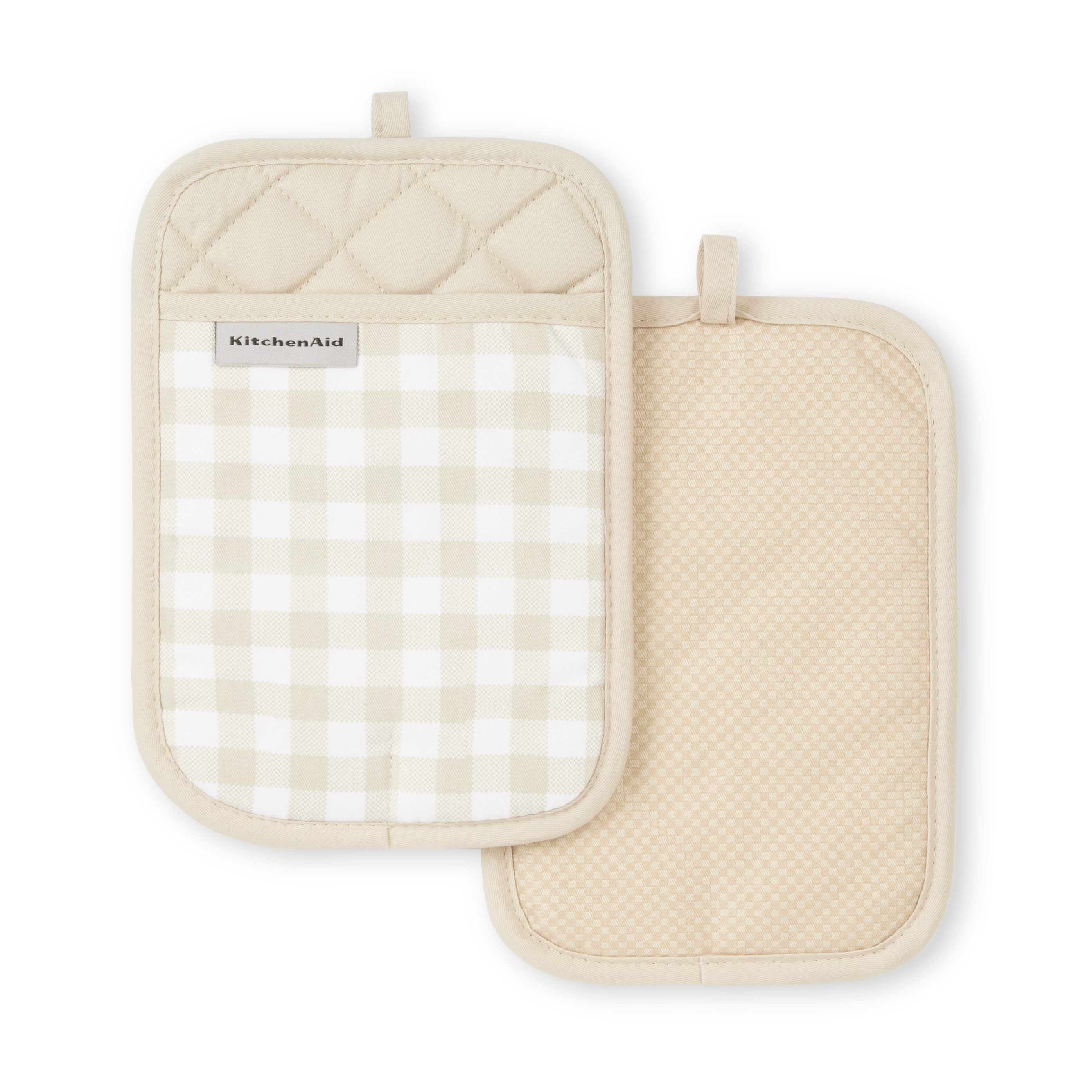 KitchenAid Asteroid Silicone Grip Tan Pot Holder Set (2-Pack