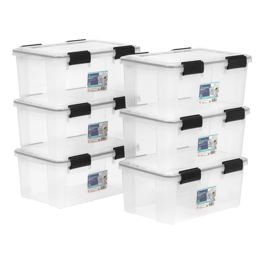 IRIS Stack and Pull Medium 4.75-Gallons (19-Quart) Clear Tote with