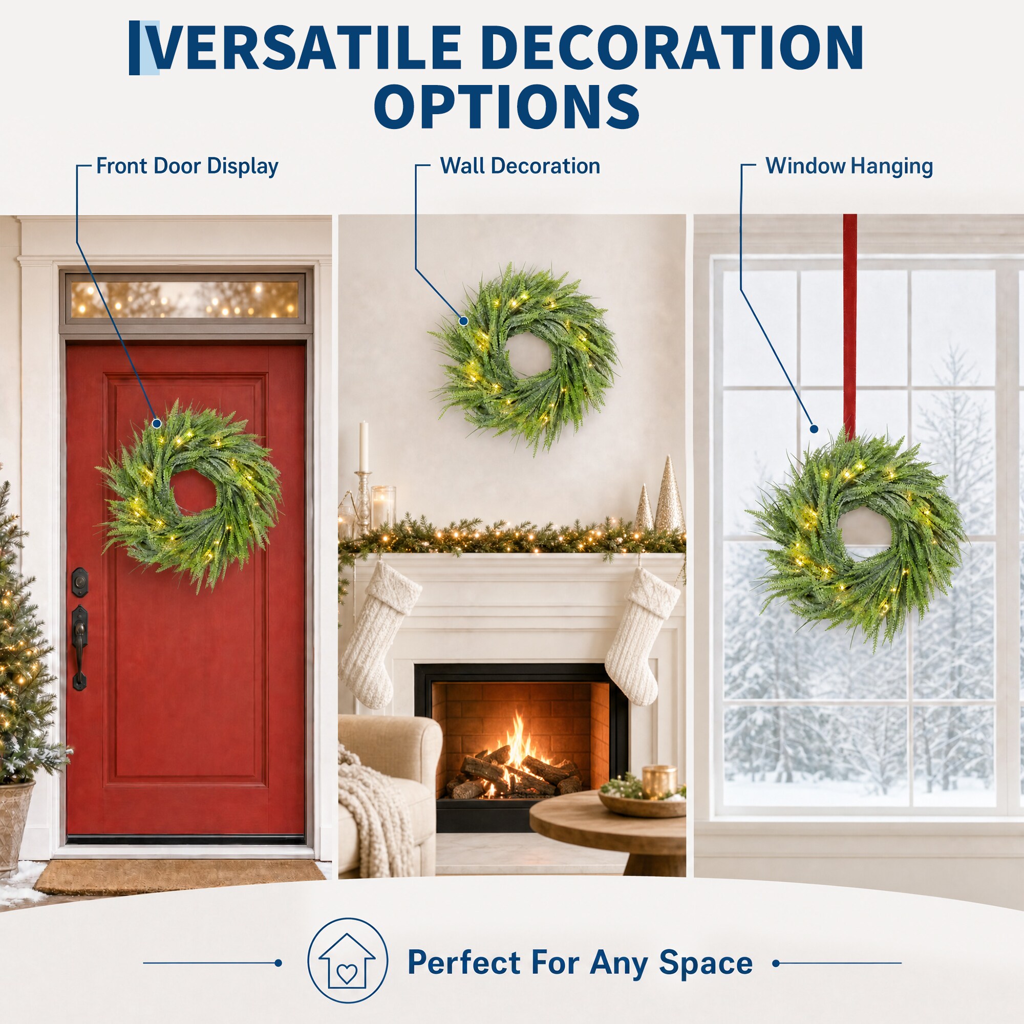 Garvee BPLYHSLEPIG0OSQ Artificial-Christmas-Wreaths - View #3