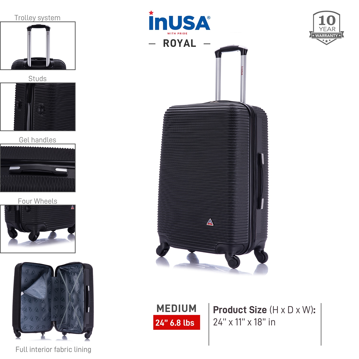 InUSA IUROY00M-BLK Luggage-And-Luggage-Sets - View #3