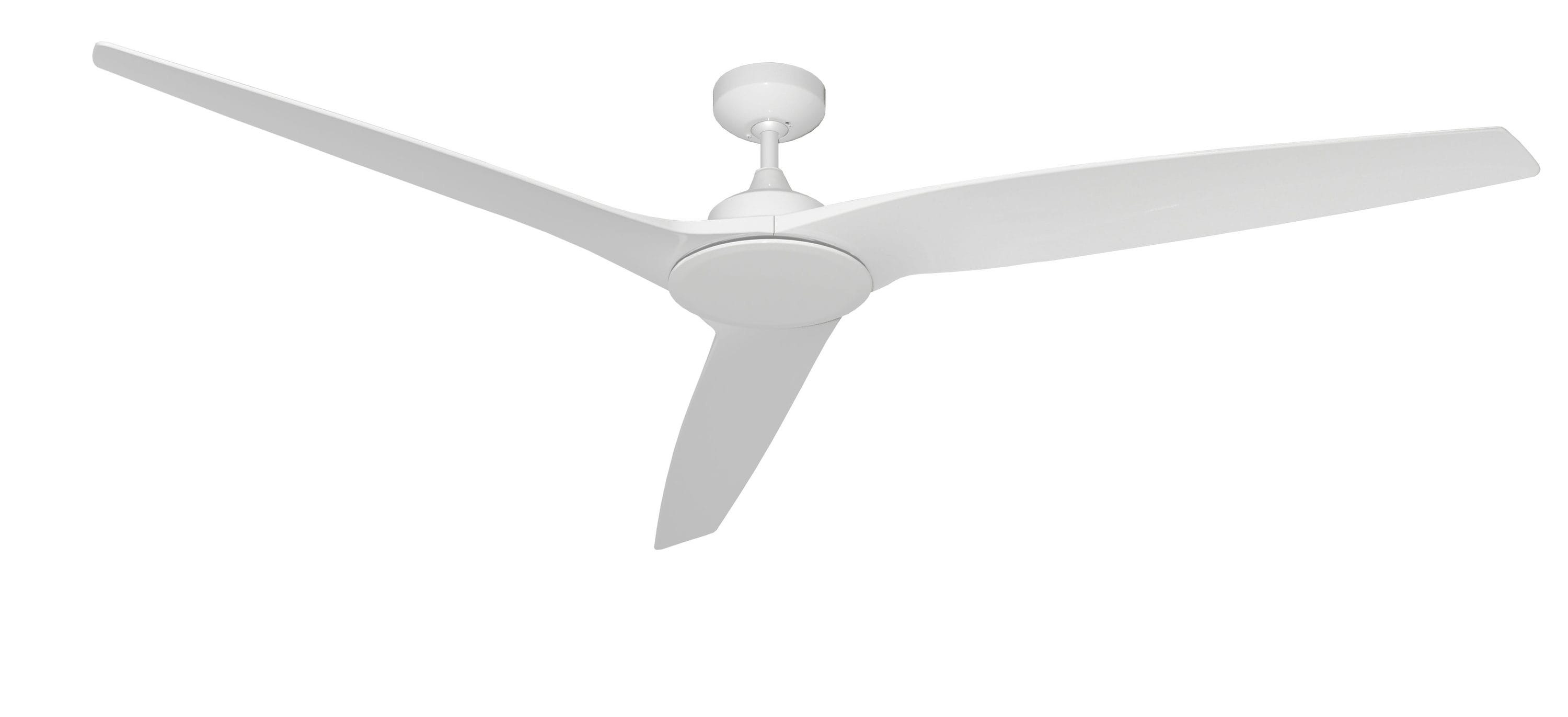 TroposAir 88650+88660 Evolution 72-Inches Pure White with Pure White Blades Indoor/Outdoor Downrod mount Propeller Ceiling Fan and Remote ( 3 -Blade)