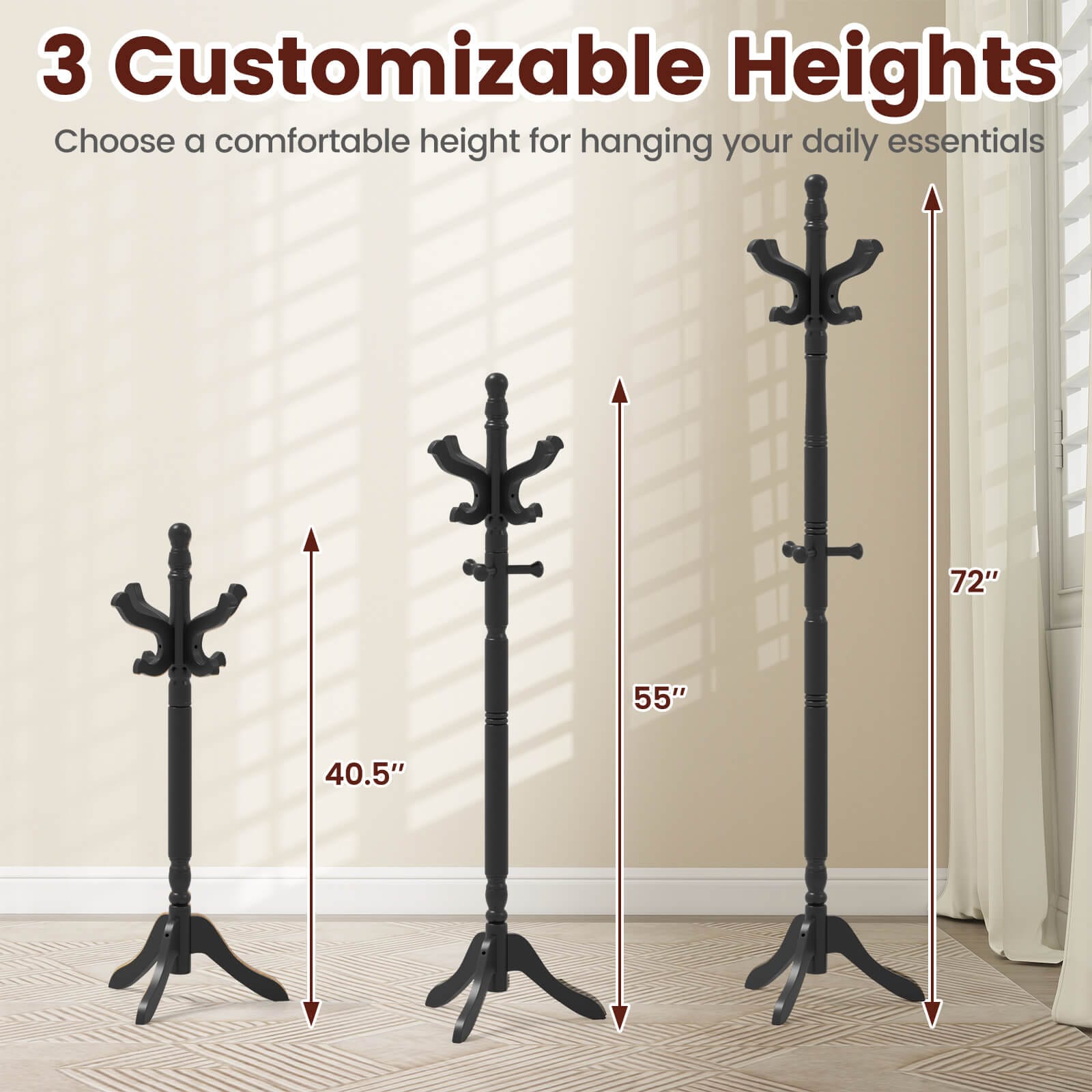 Costway HCST08392 Coatrack-Stands-Pedestals - View #6