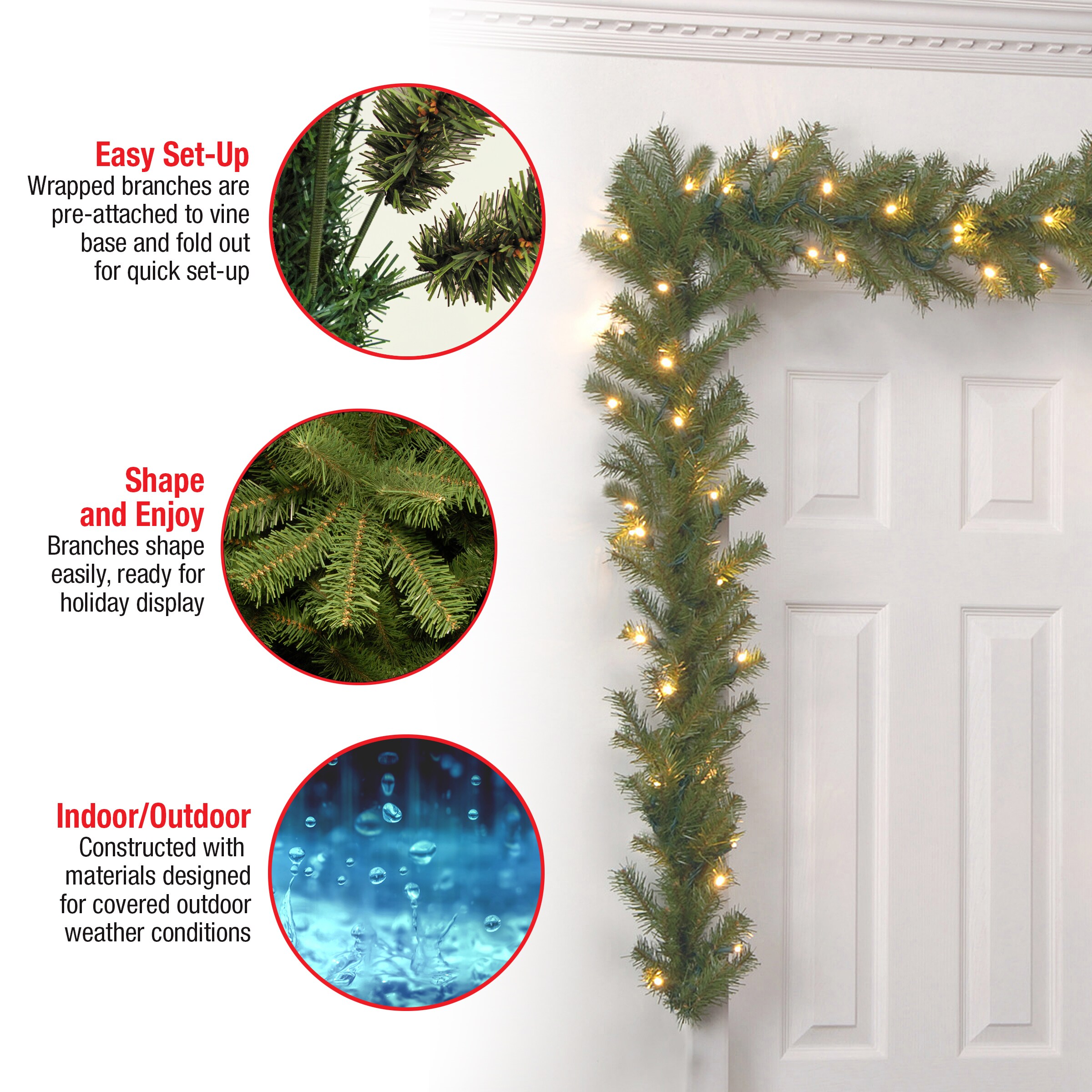 National Tree Company NF3-300T-9A-S Artificial-Christmas-Garland - View #6