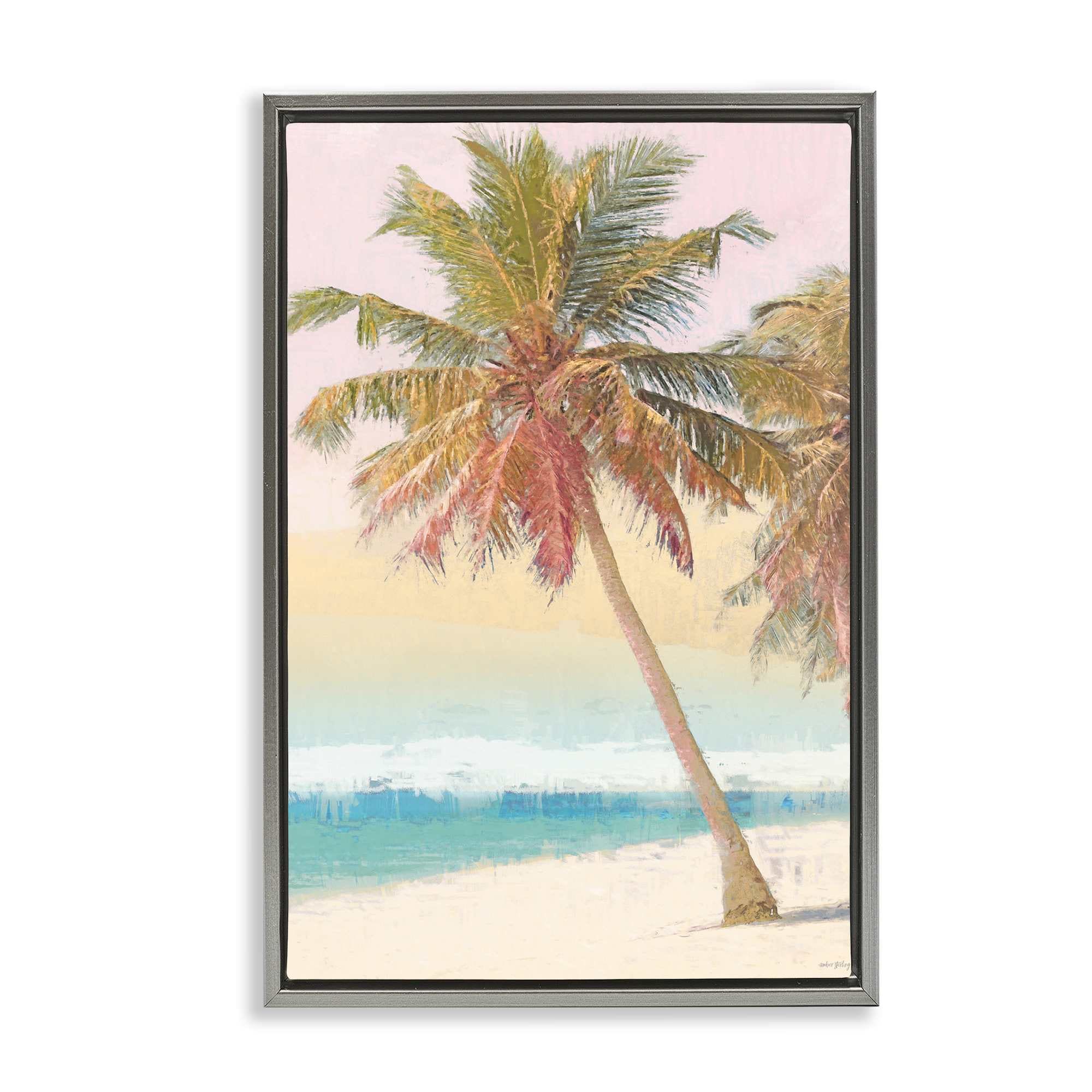 Stupell Industries BS-690-FFL-16X24 Pastel Gradient Beach Scene Floating Frame design by Amber Sterling