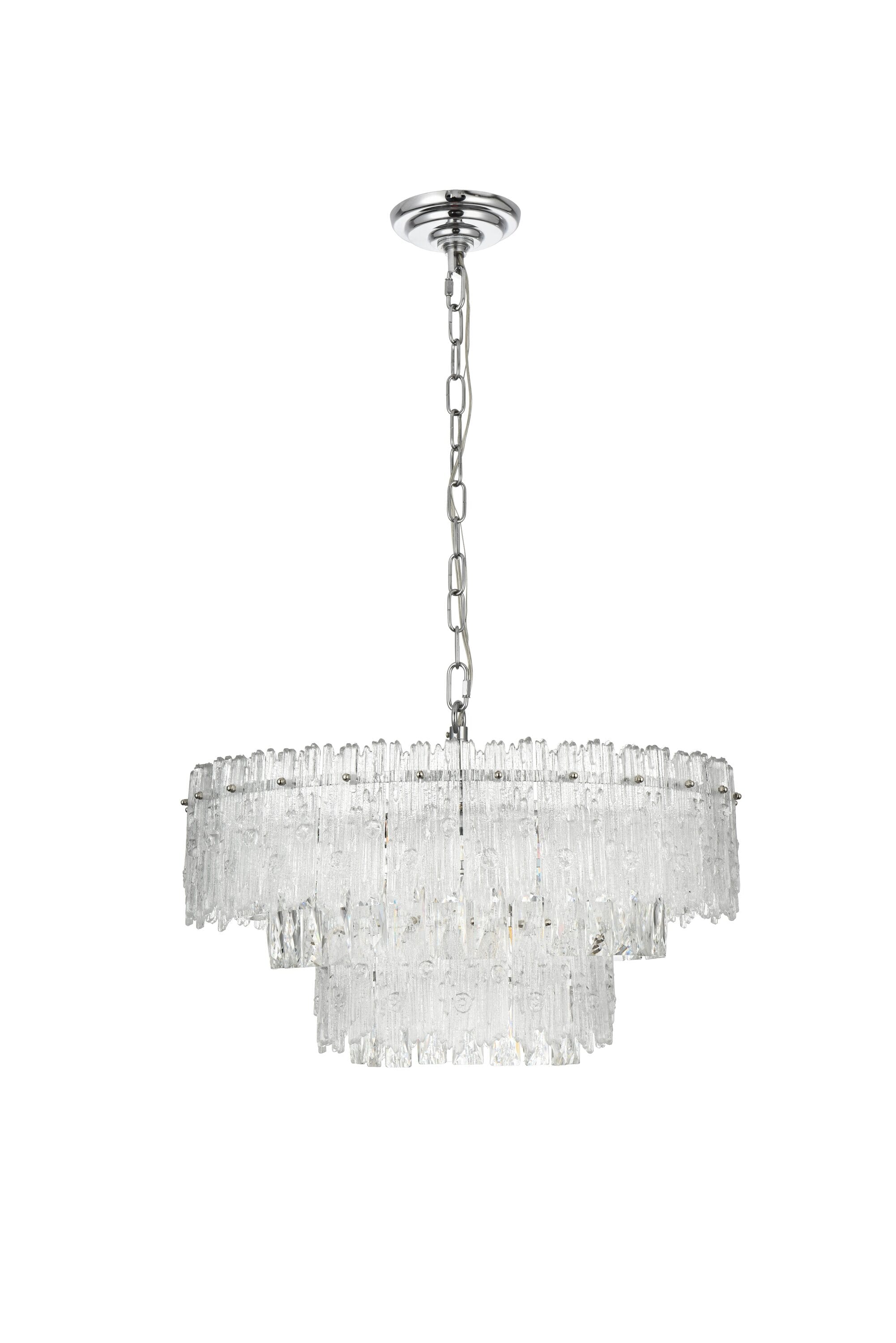 Emilia Chrome 21-Inch Crystal Chandelier with Royal Cut Crystals