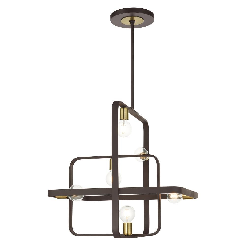 Livex Lighting 49745-07 Bergamo 6 -Light Matte Bronze Modern/contemporary For Use in Bathrooms, Bedrooms, Dining Rooms, Foyers, Kitchens, Living Rooms Chandelier