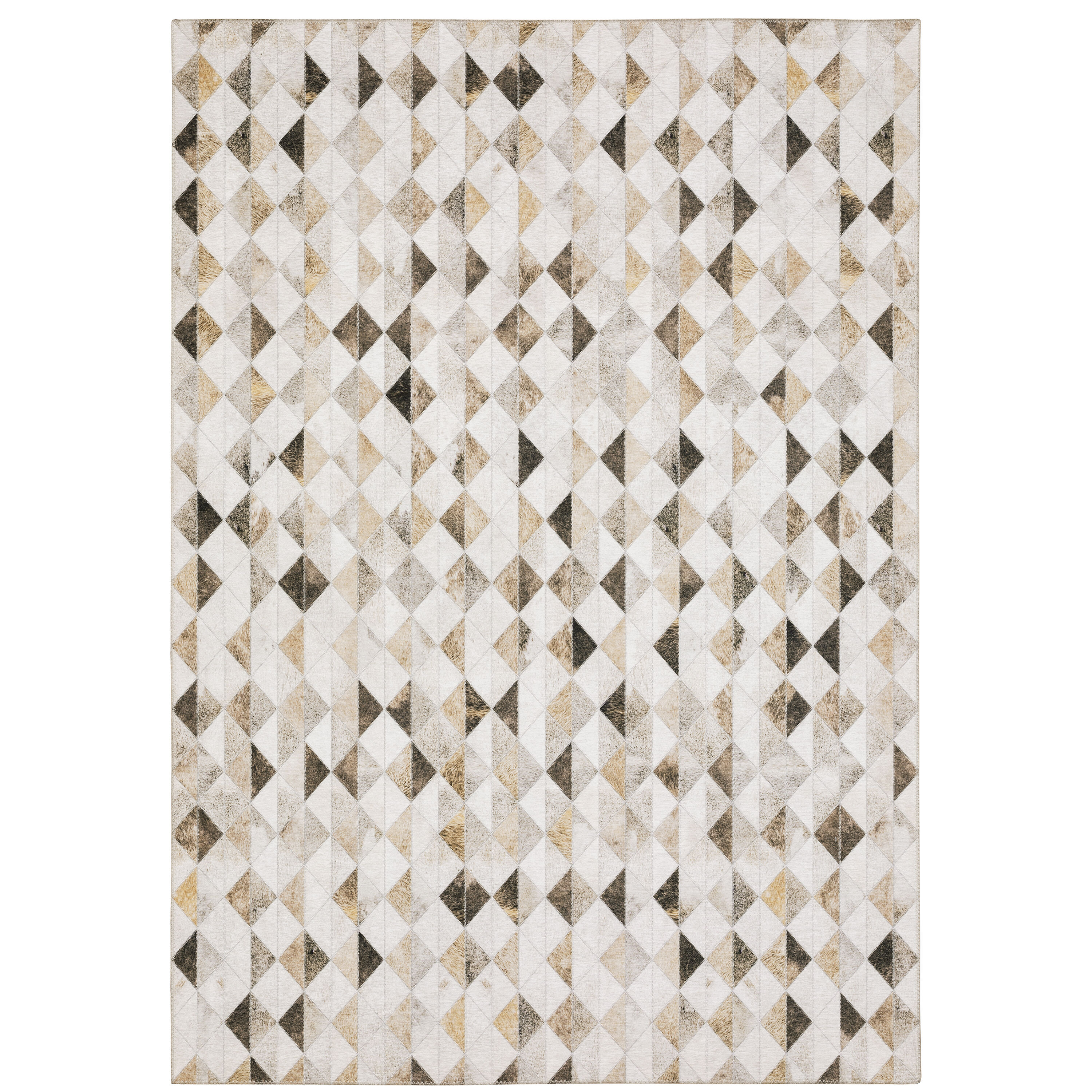 Archer Lane MYER187L Davis 8 x 10 (ft) Polyester Beige Rectangular Indoor Geometric Industrial Area rug