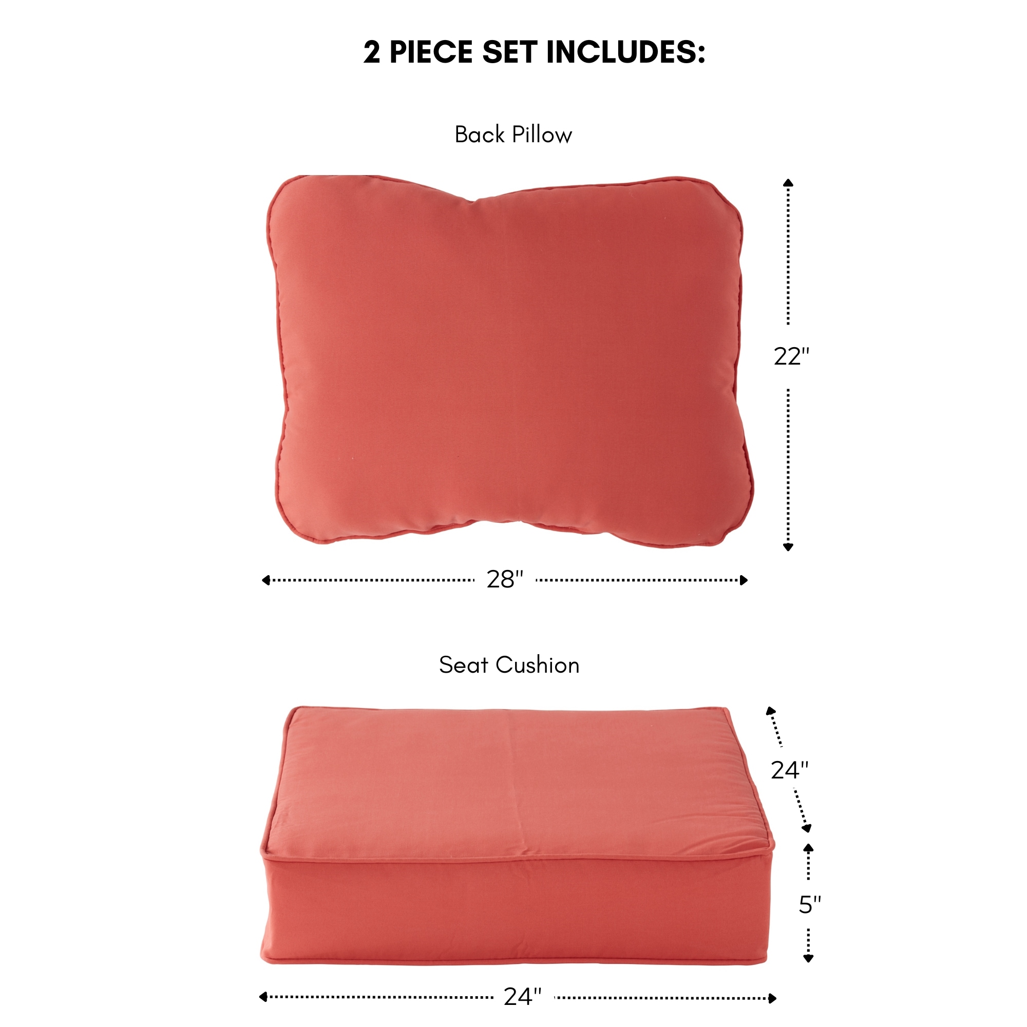 Greendale Home Fashions OC7820-CORAL Patio-Furniture-Cushions - View #3