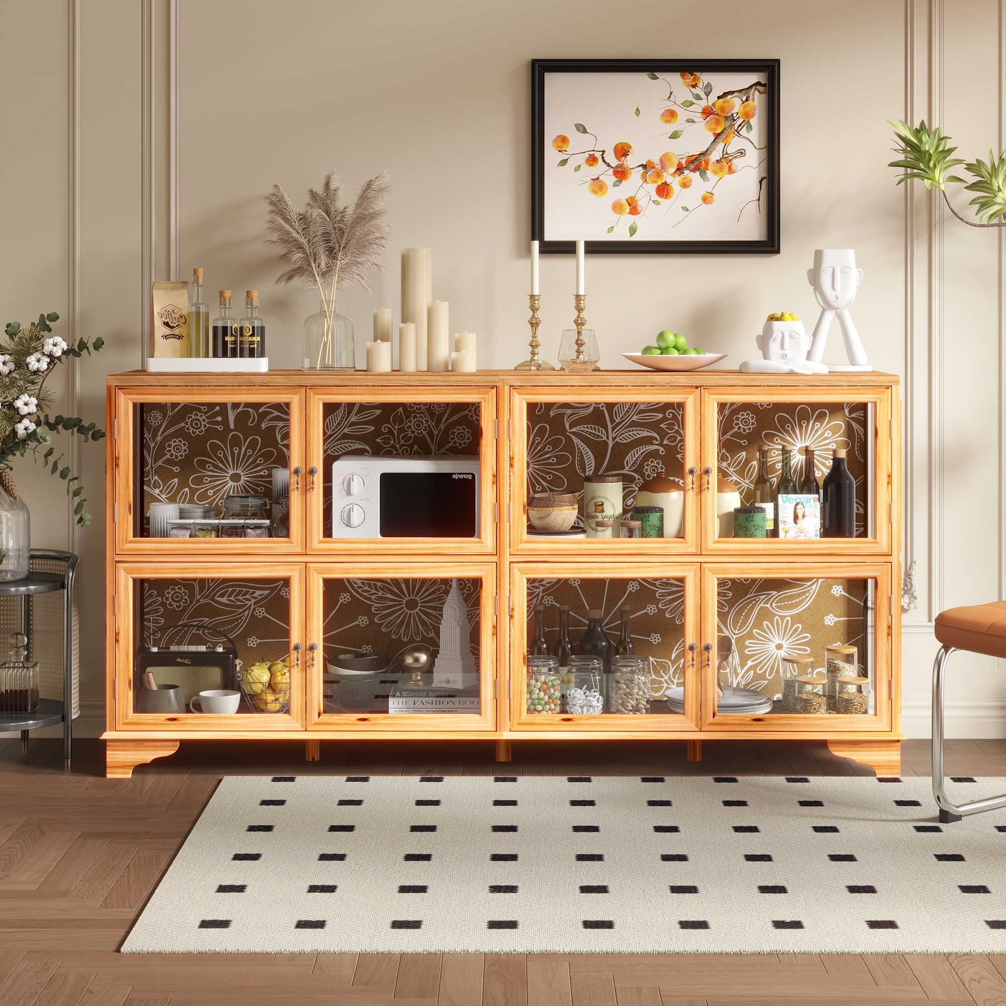 FUFU&GAGA KF390085-01+02 Contemporary/Modern Brown Sideboard with Wine Storage