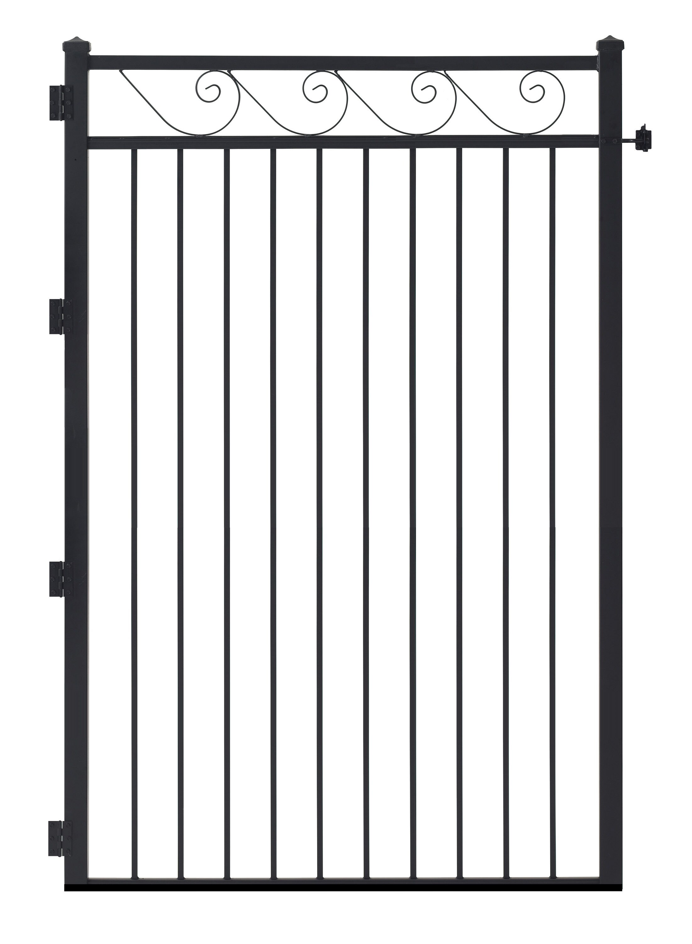 Gilpin 6-ft H x 4-ft W Black Steel Decorative Metal Straight-top ...