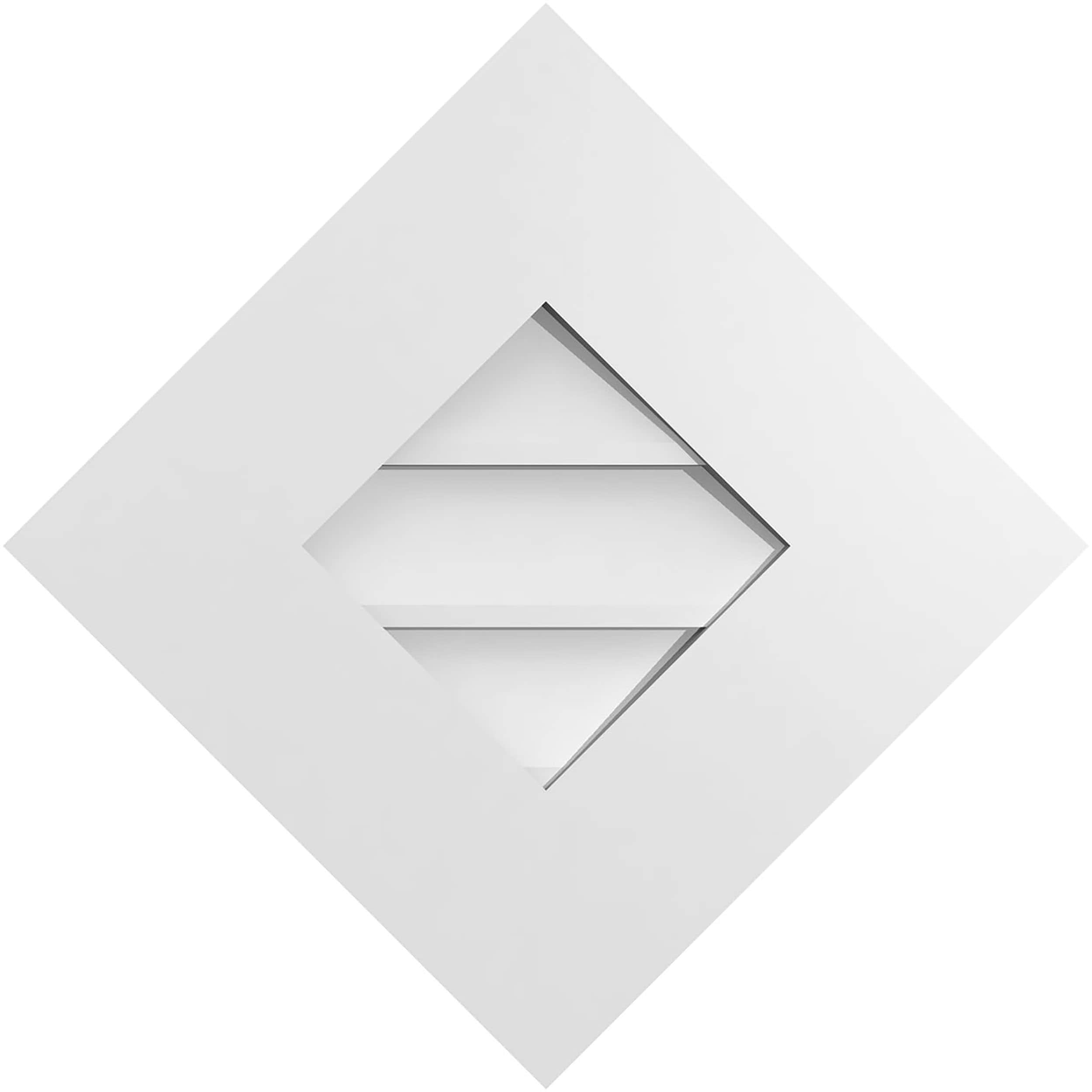 Ekena Millwork GVPDI18X1801SF 18-Inches x 18-Inches Off-white Diamond PVC Gable Louver Vent