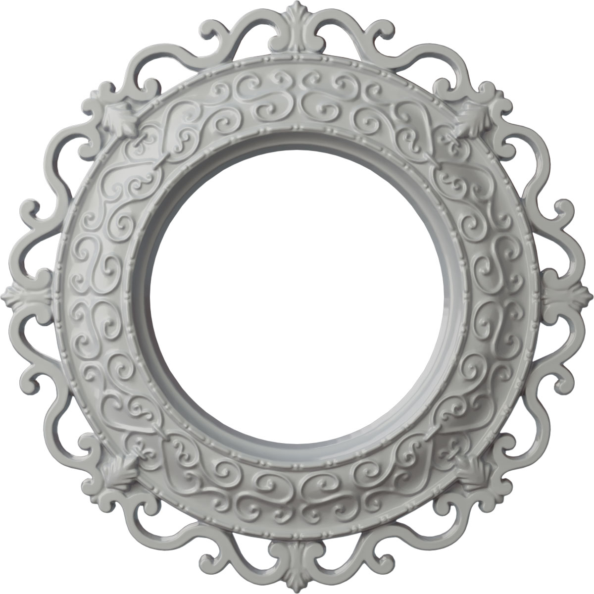 Ekena Millwork CM13ORFRF Orrington 13.25-in W x 13.25-in L Painted Frost Polyurethane Whole Ceiling Medallion