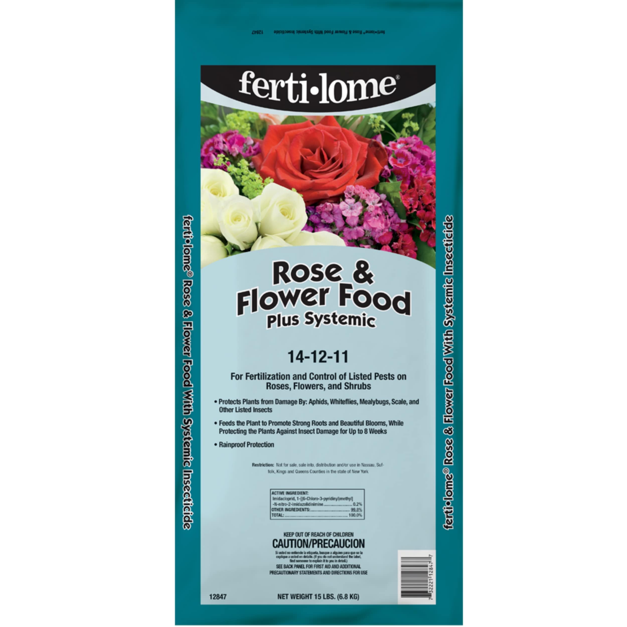 Fertilome -  (12847) Rose and Flower Food Plus Systemic 14-12-11 (15 lbs.)