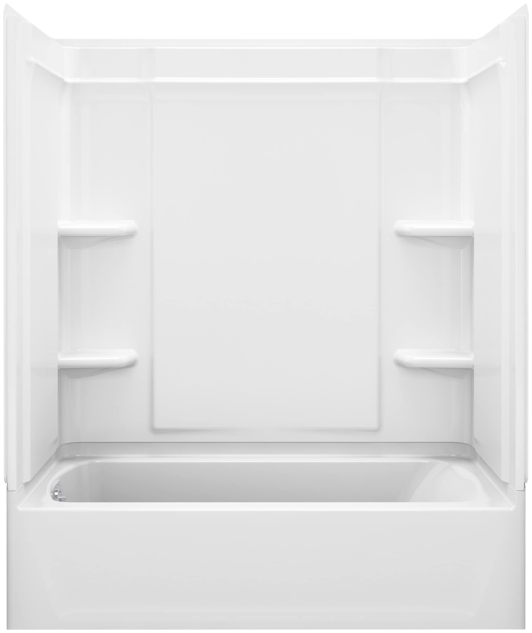 Sterling Ensemble 30-in W x 60-in L x 75-in H White 4-Piece Bathtub and ...
