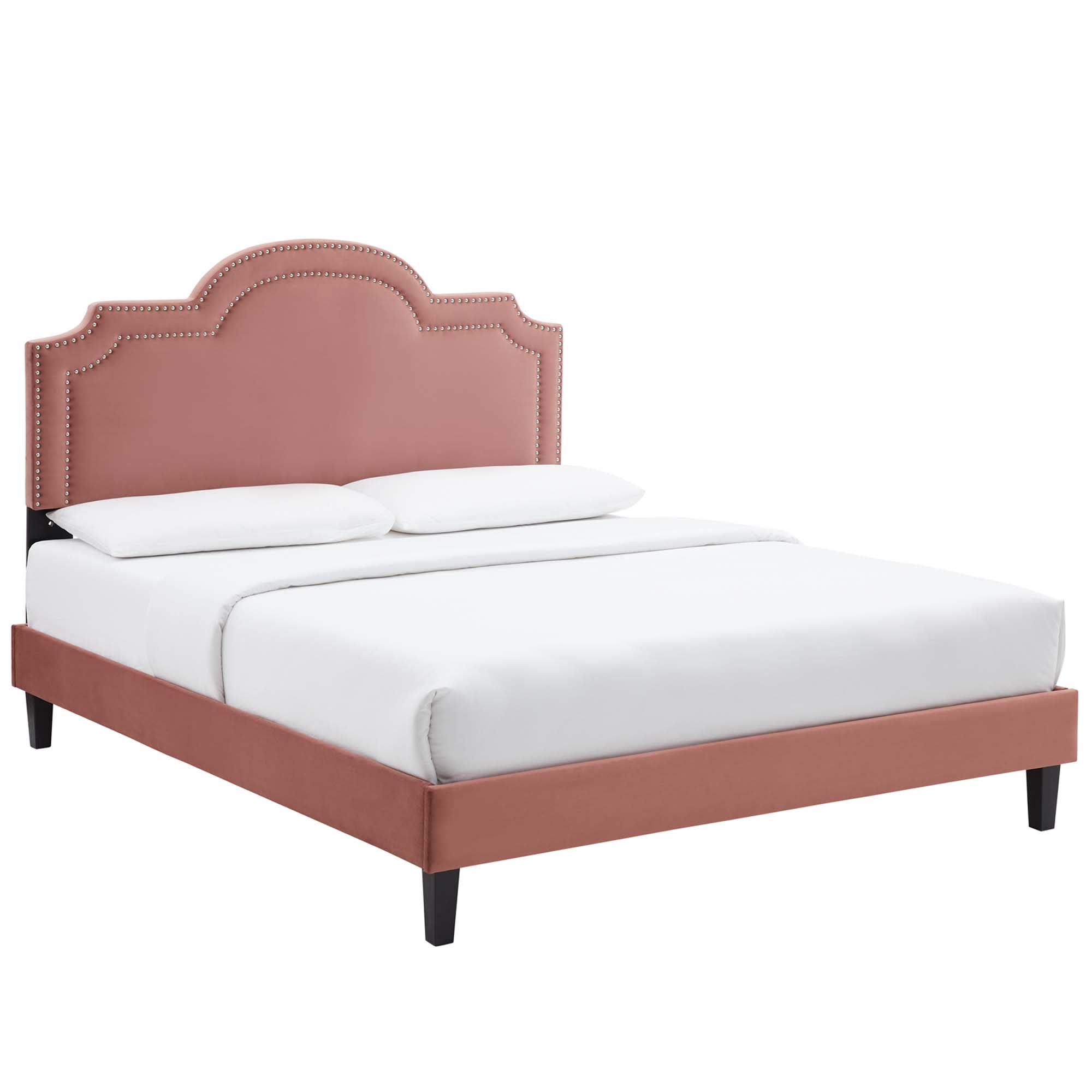  Aviana Performance Velvet King Bed in Dusty Rose