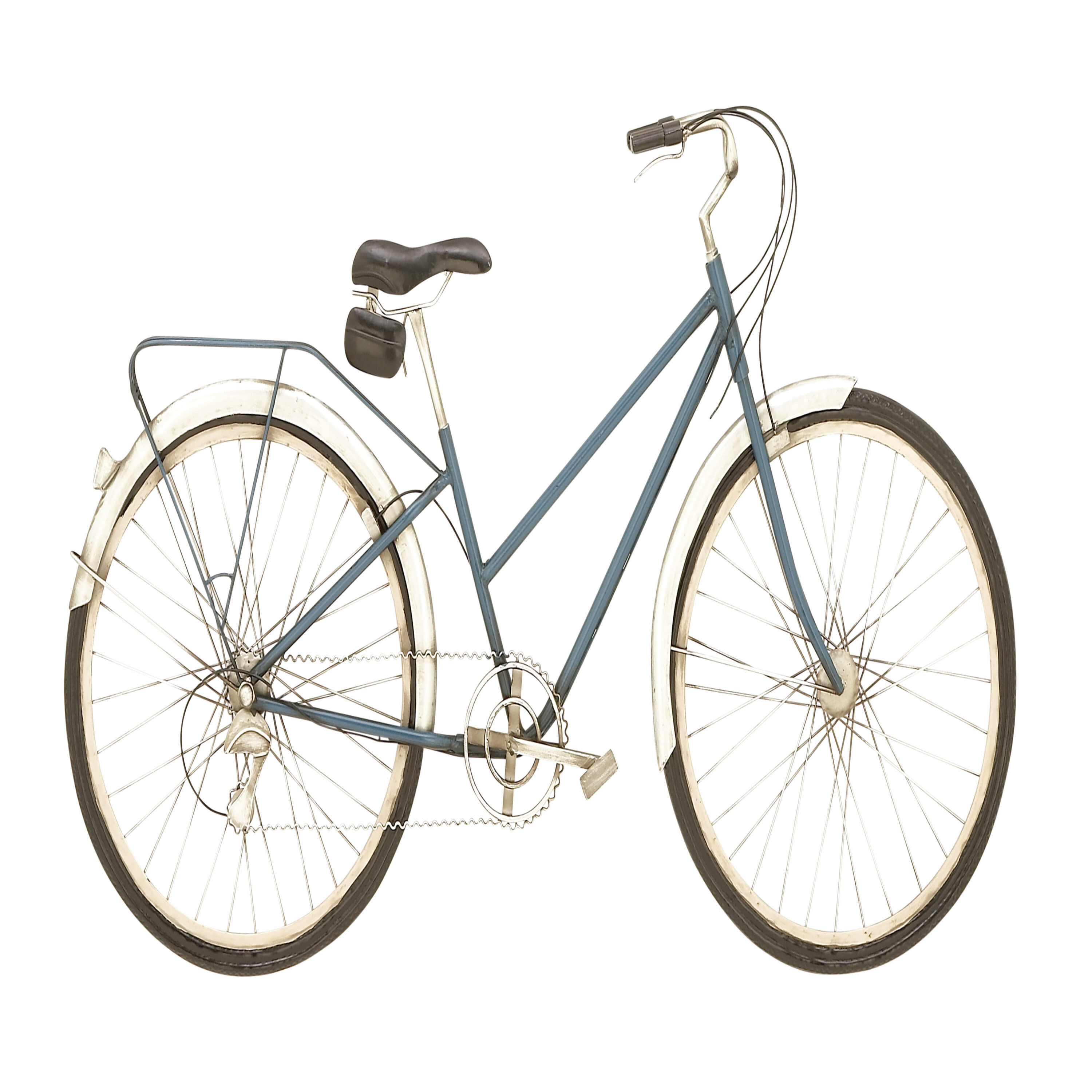 Industrial Brown and Black Iron Bicycle Wall Sculpture