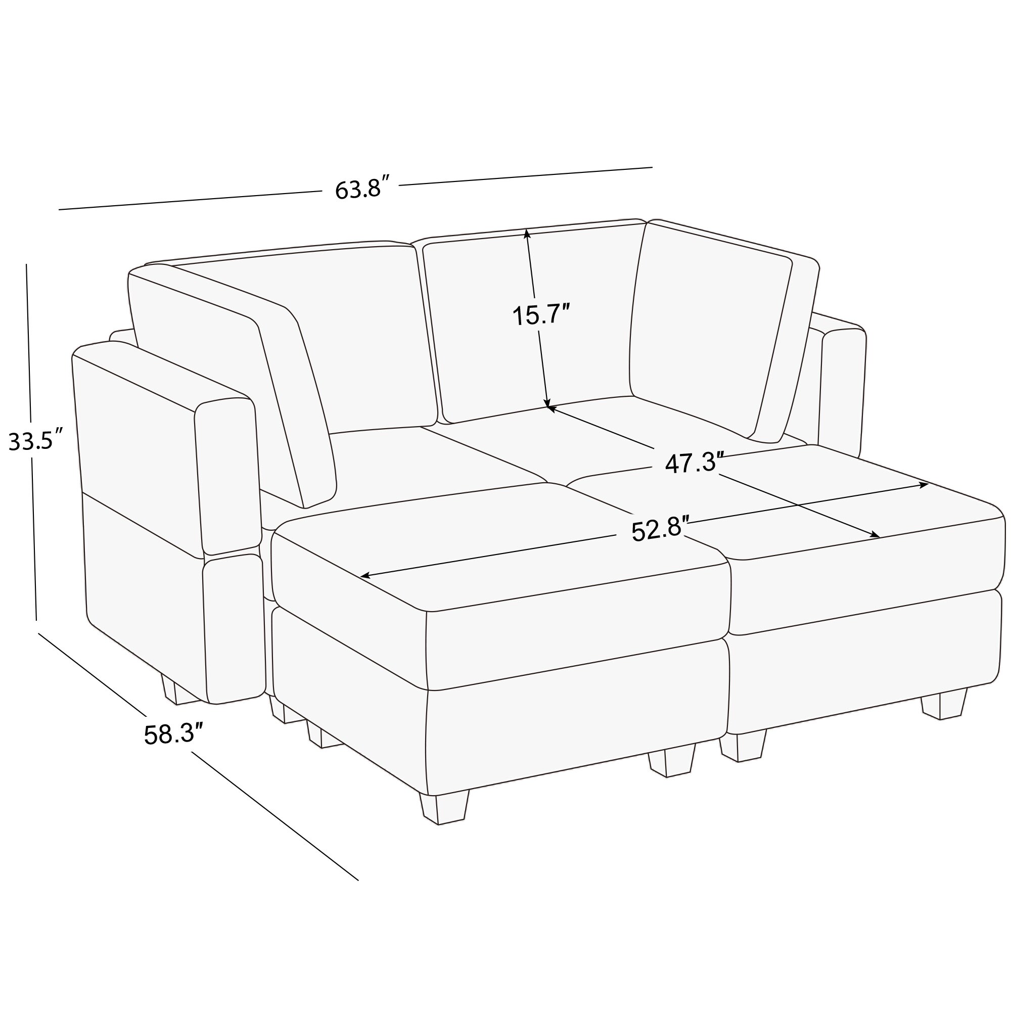 Belffin BF196-3-4B-BLACK futons - View #4