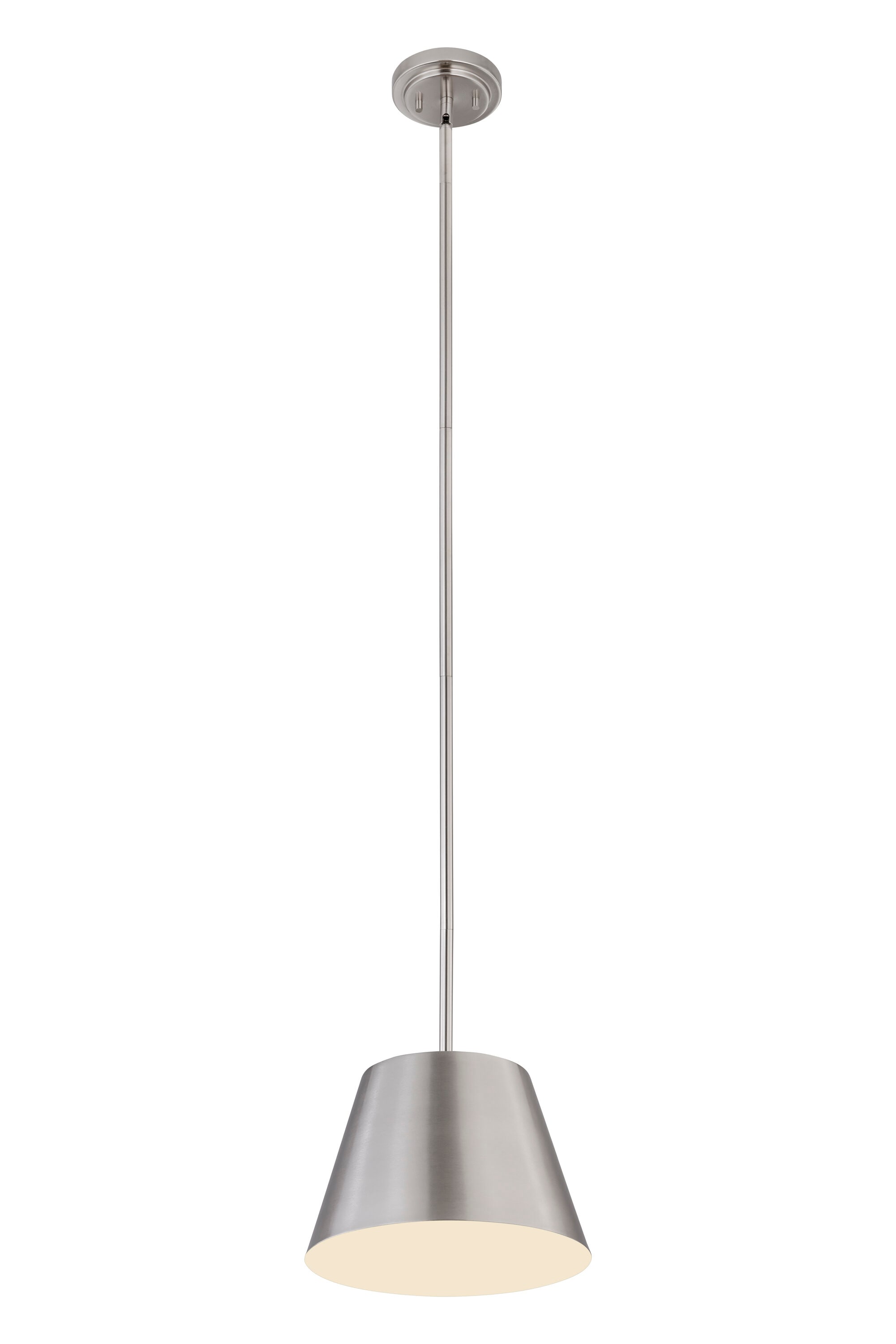 Brushed Nickel Modern Drum Pendant Light with LED