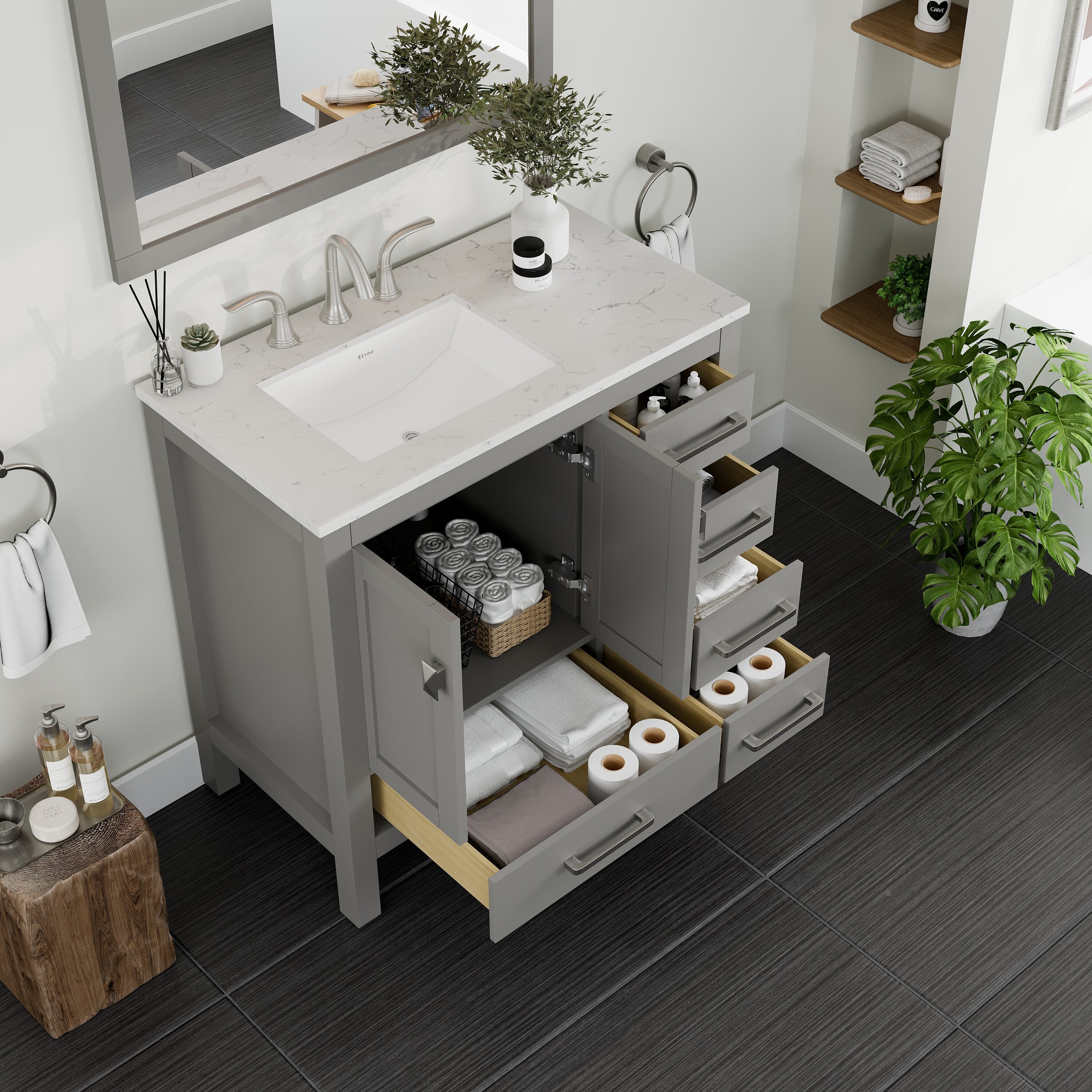 Eviva EVVN412-36GR Bath-Vanity-Combo - View #5