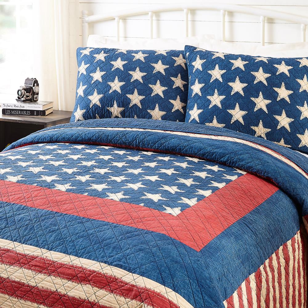 Modern Heirloom Americana Patch 3-Piece King Quilt Set in the Bedding ...