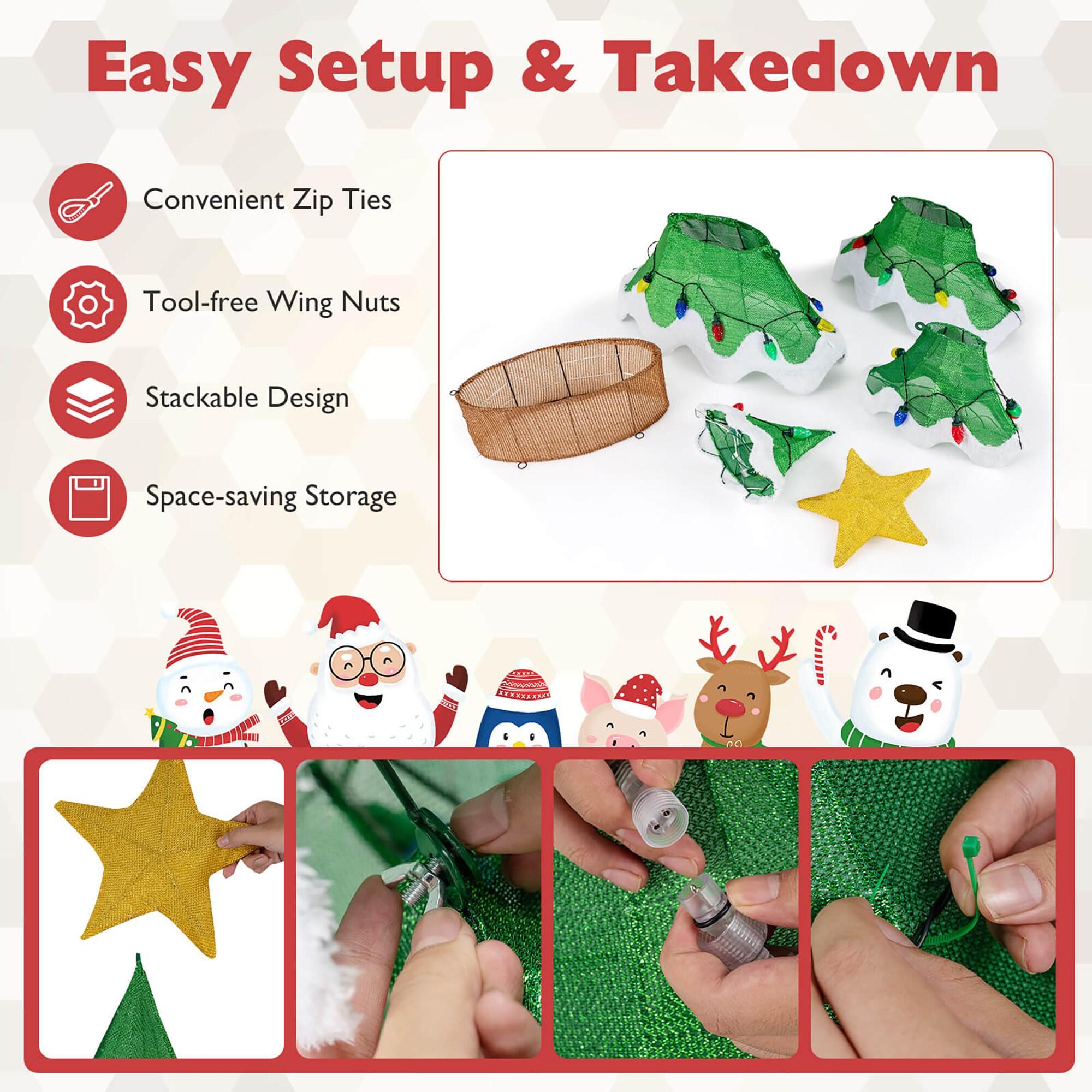 Costway HCST10603 Table-Christmas-Decorations - View #4