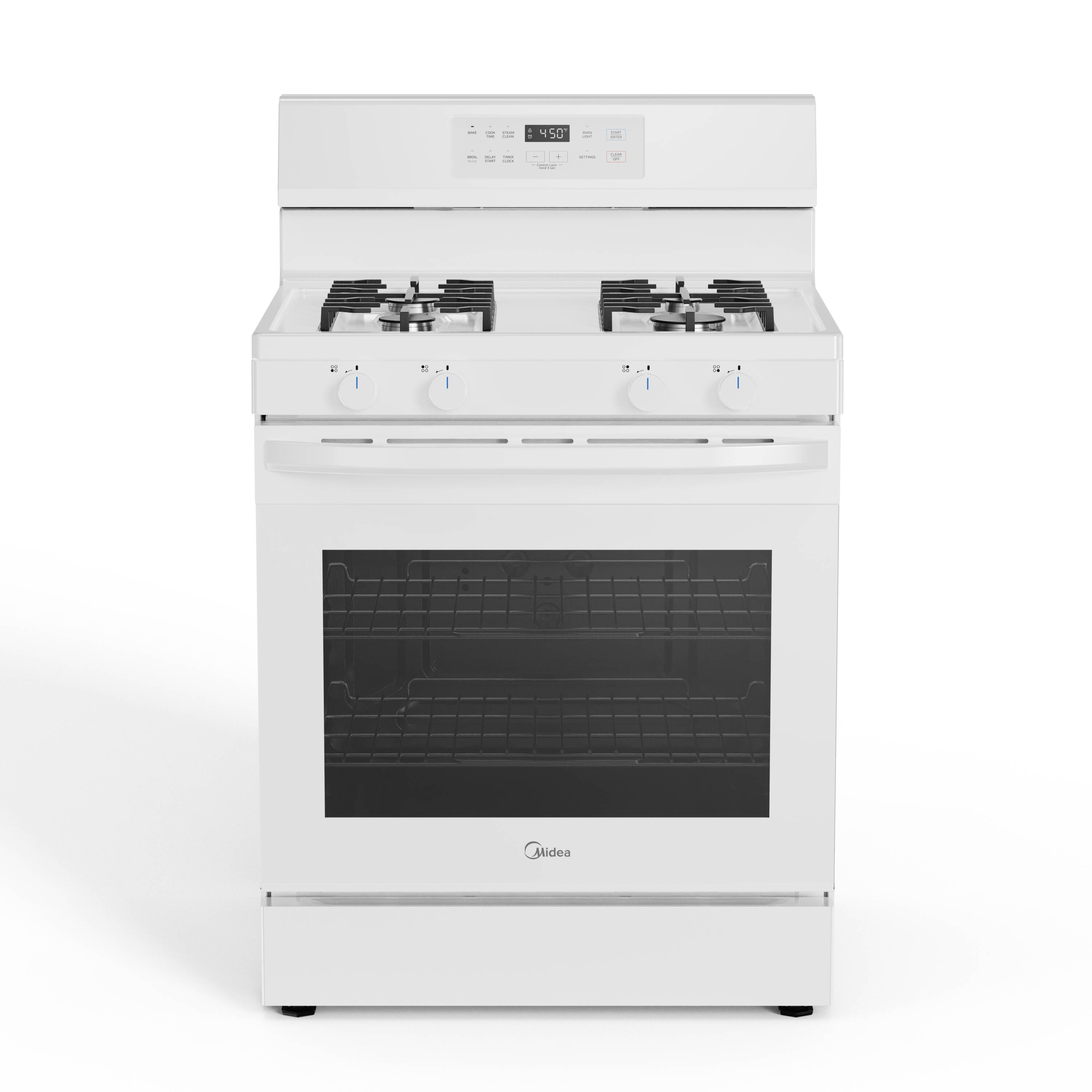 Midea MGR30S2AWW 30-in 4 burners 6.1-cu ft Freestanding Natural Gas Range ( White )