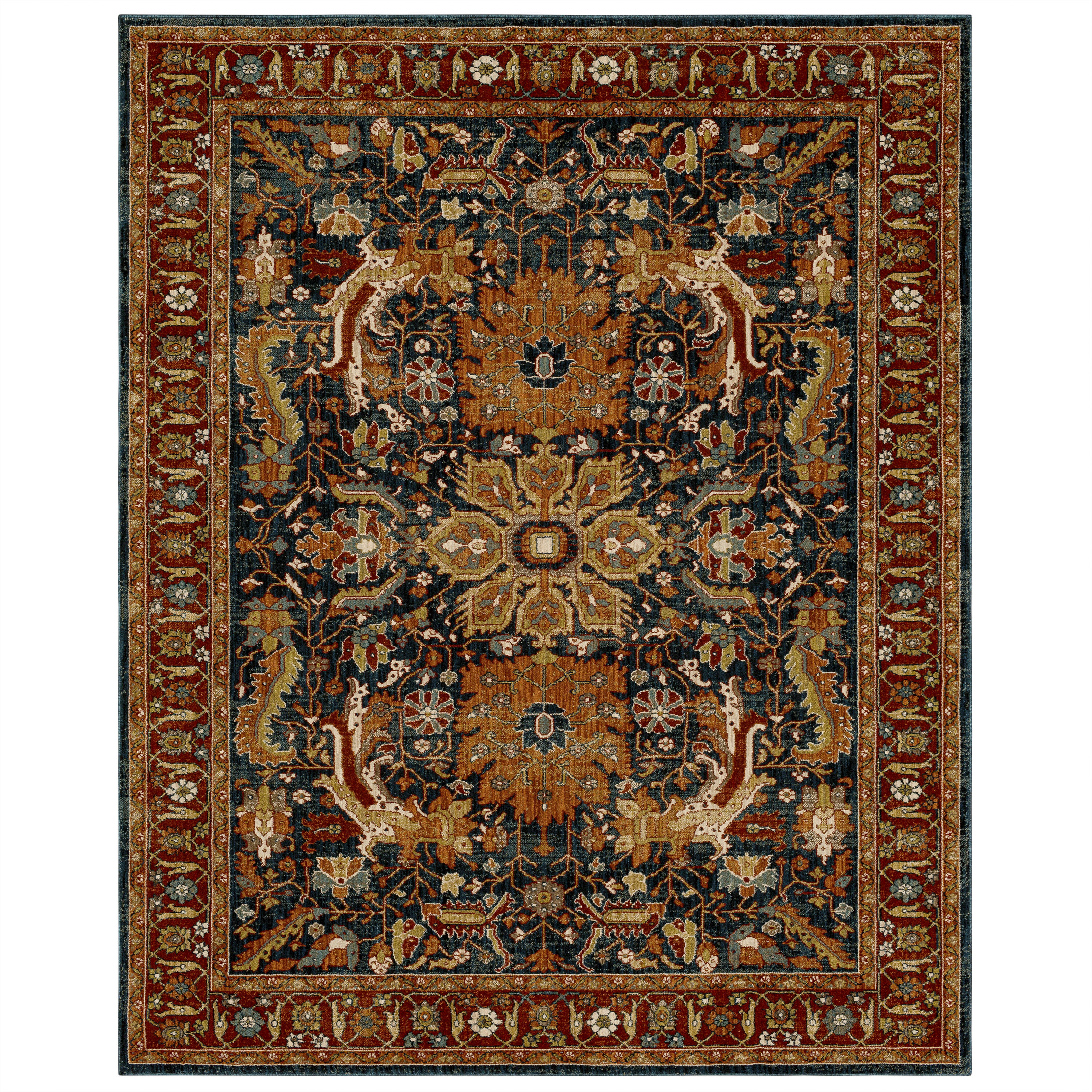 Amara Sapphire 8' x 11' Plush Comfort Rectangular Area Rug