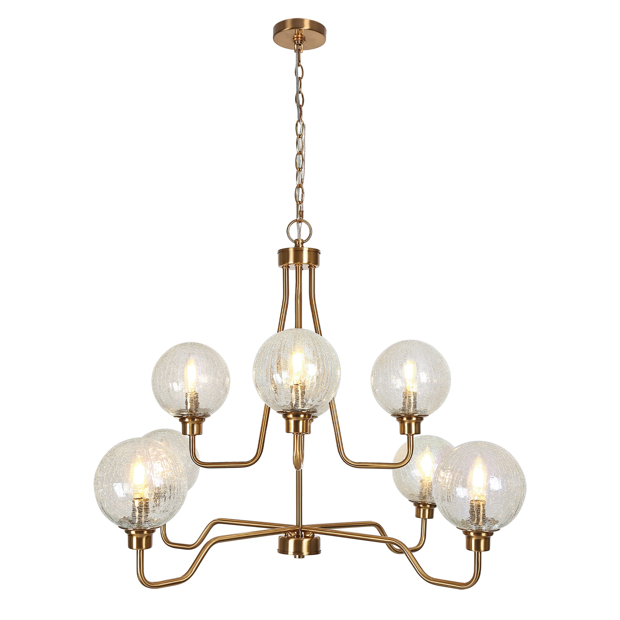 Kinetic 38-Inch Wide LED Orb Chandelier in Titanium by