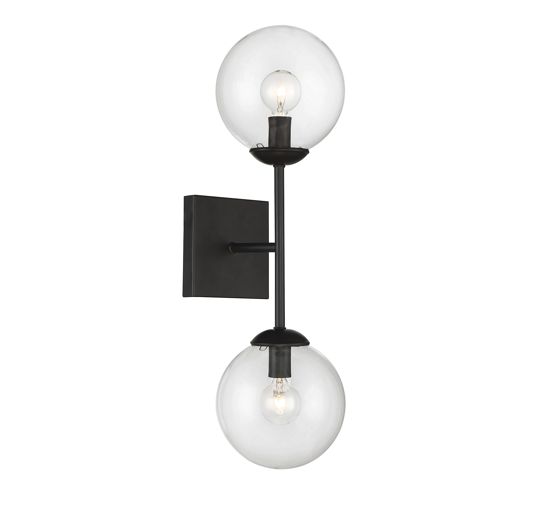 Meridian Lite Trends M90001-BK Meridian 6-in W 2 -Light Matte Black Mid-century Wall Sconce