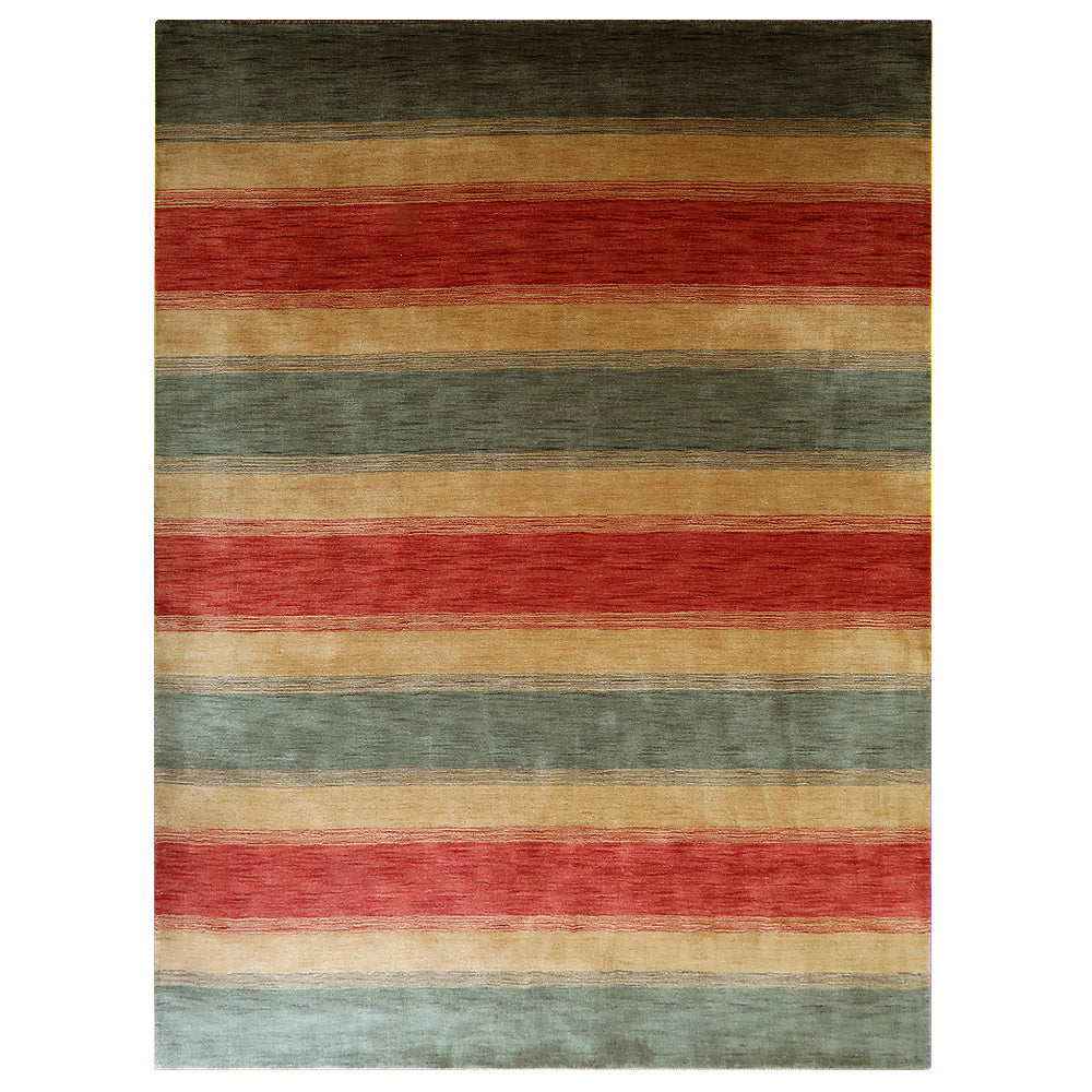 Rugsotic Carpets  HAND KNOTTED LOOM WOOL ECO-FRIENDLY AREA RUGS  - 5'x8' Rectangle Shape Green Gold Color Contemporary Modern Design High Pile Thick Handmade Anti Skid Area Rugs for Living Room Bed Room L00204