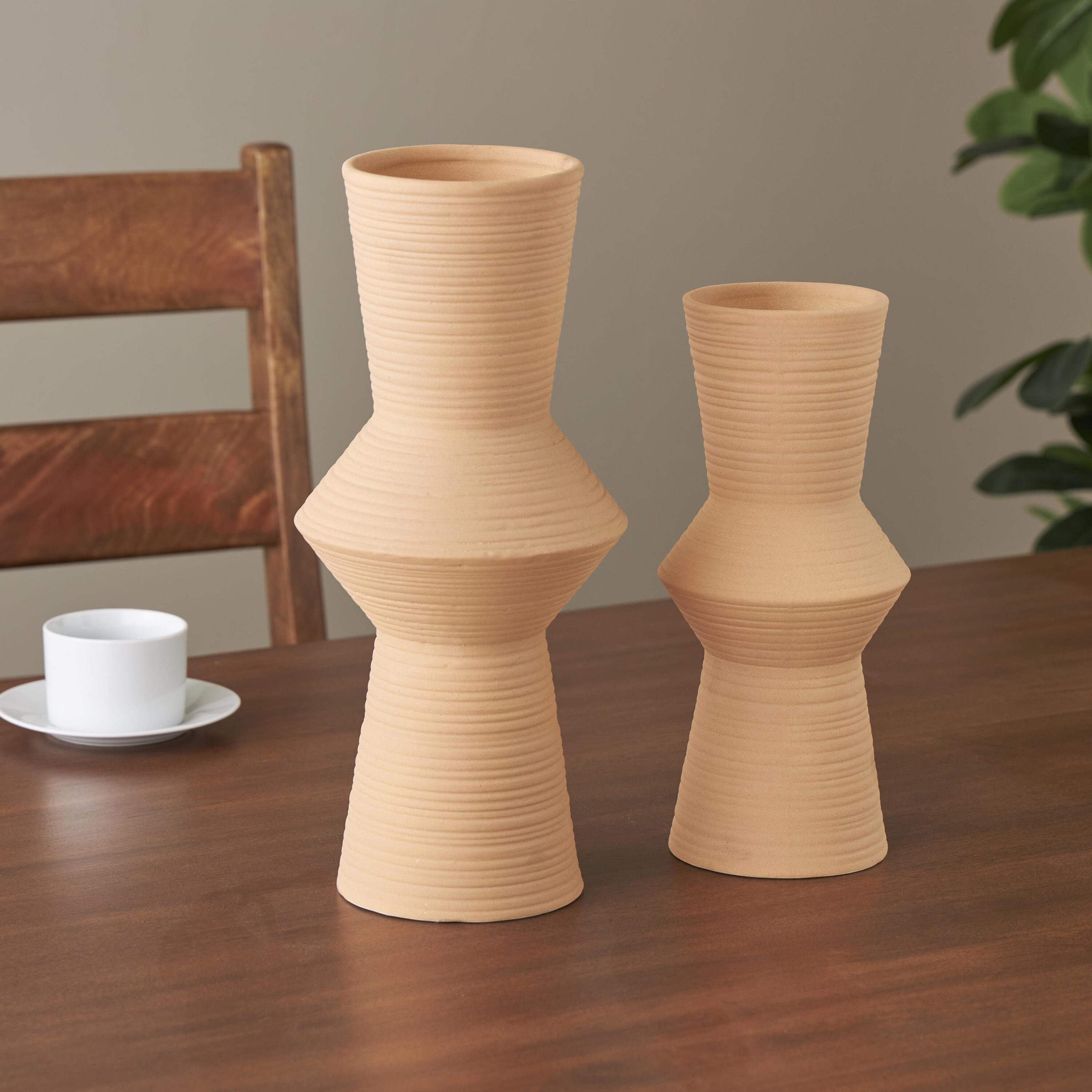 Grayson Lane 822555 2 -Pack Brown Ceramic Country Vase