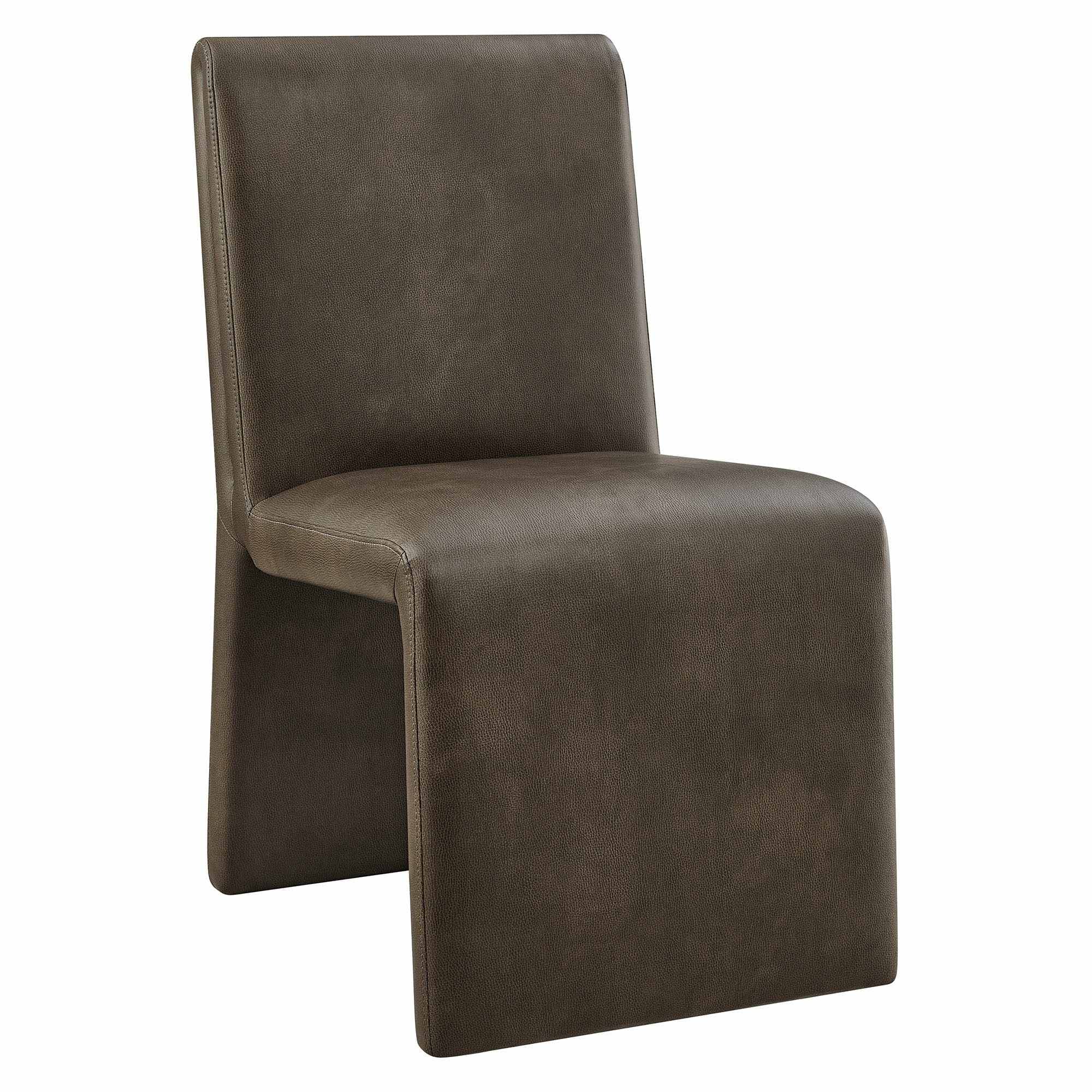  Emory Vegan Leather Dining Side Chair in Mushroom