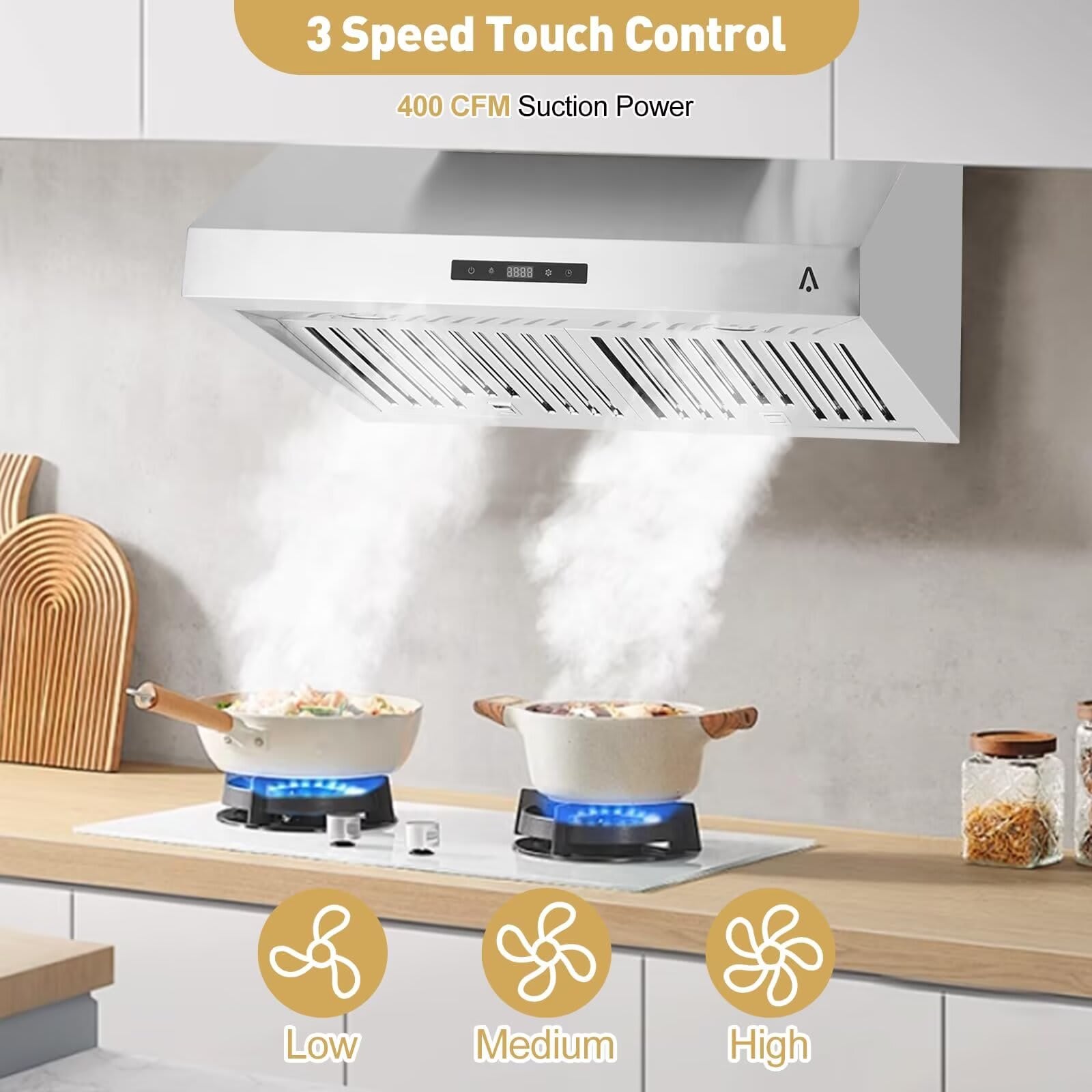 Qeetex JXNAG-PHO-1315F0T8 Undercabinet-Range-Hoods - View #2