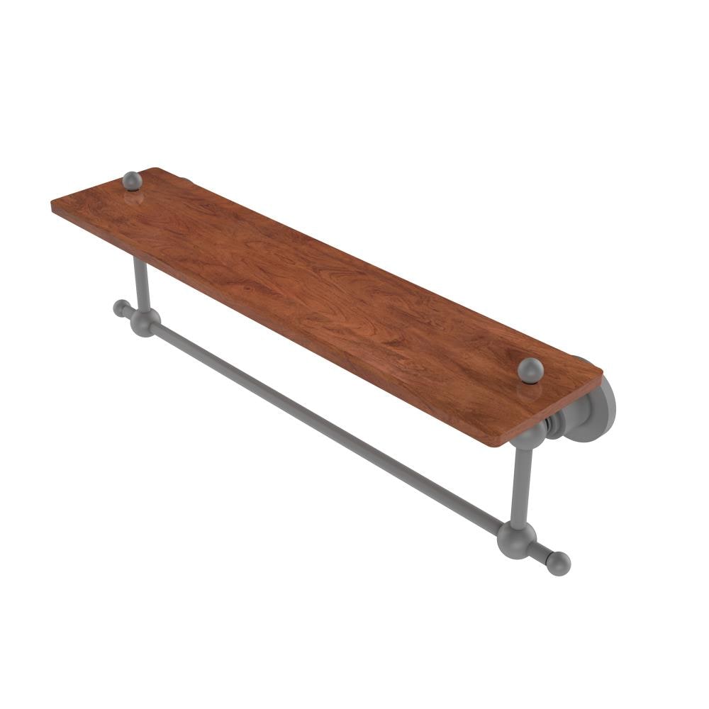 Allied Brass AP-1TB-22-IRW-GYM Astor Place Matte Gray Wall mount Bathroom Shelf ( 22-in x 4-in x 5-in )