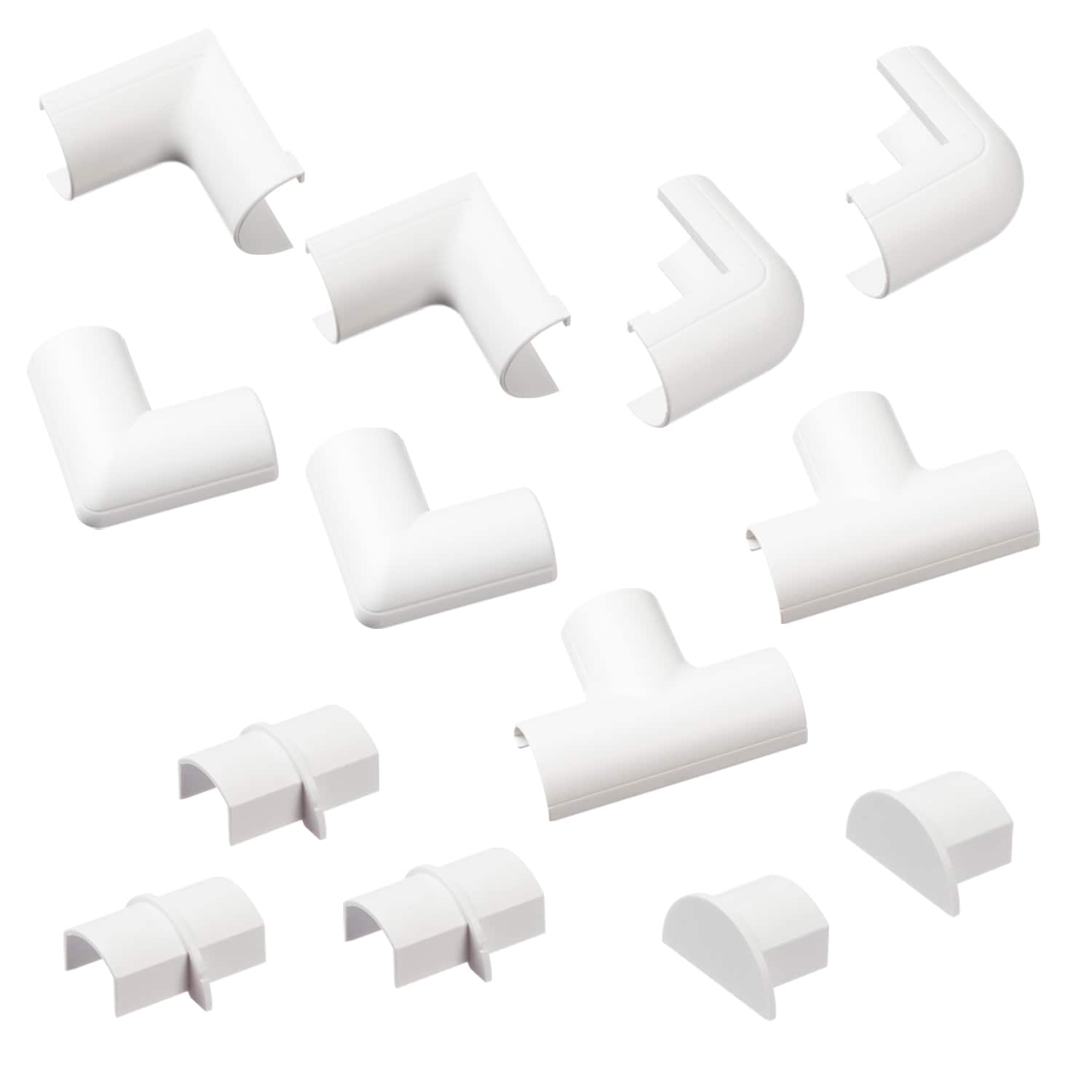 D-Line Micro Plus Cable Cover 17-Piece 240-in L White Raceway in the  Raceway department at