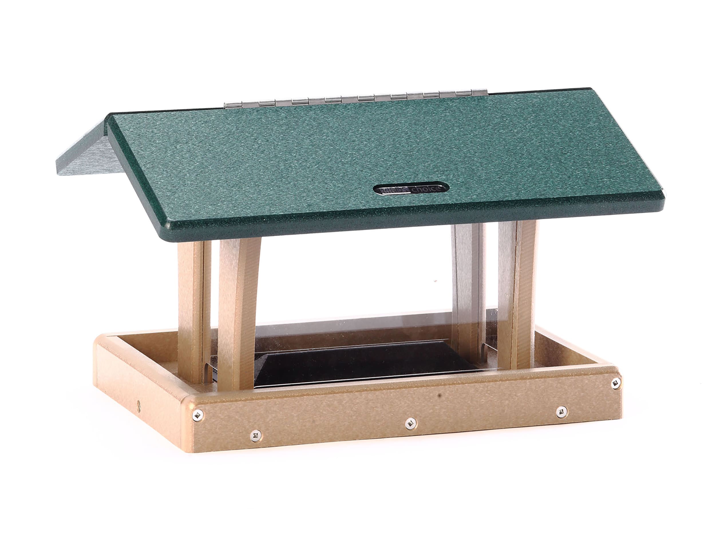 BIRDS CHOICE SN4-200S 3 Qt 4-Sided Hopper(Recycled) Green Recycled Poly-lumber Hanging Hopper Bird Feeder- 7.21-lb Capacity