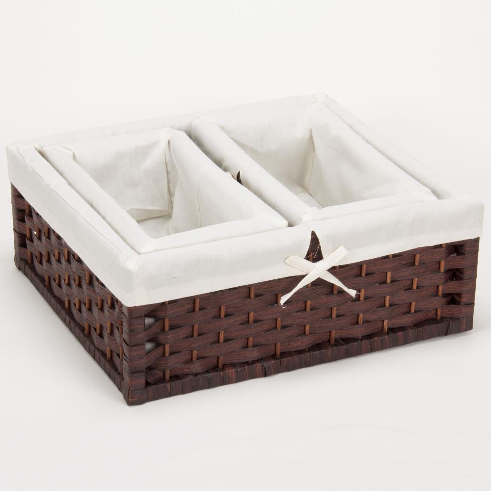 Vintiquewise Seagrass Shelf Storage Baskets with lining, Set of 3