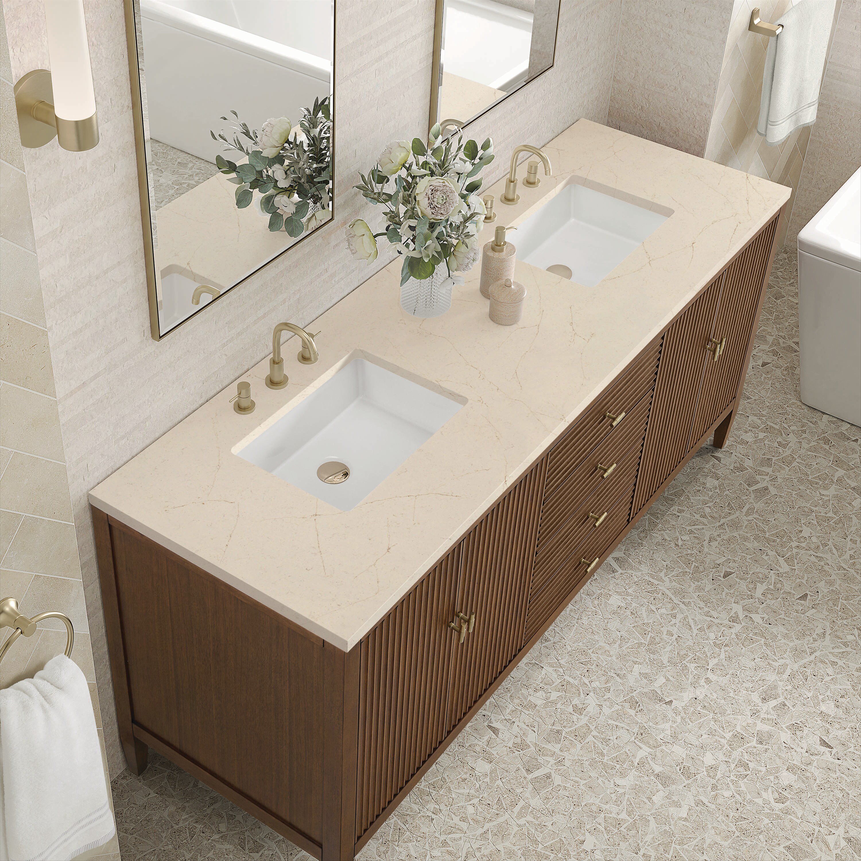 James Martin Vanities 485-V72-WLT-3EMR Bath-Vanity-Combo - View #4