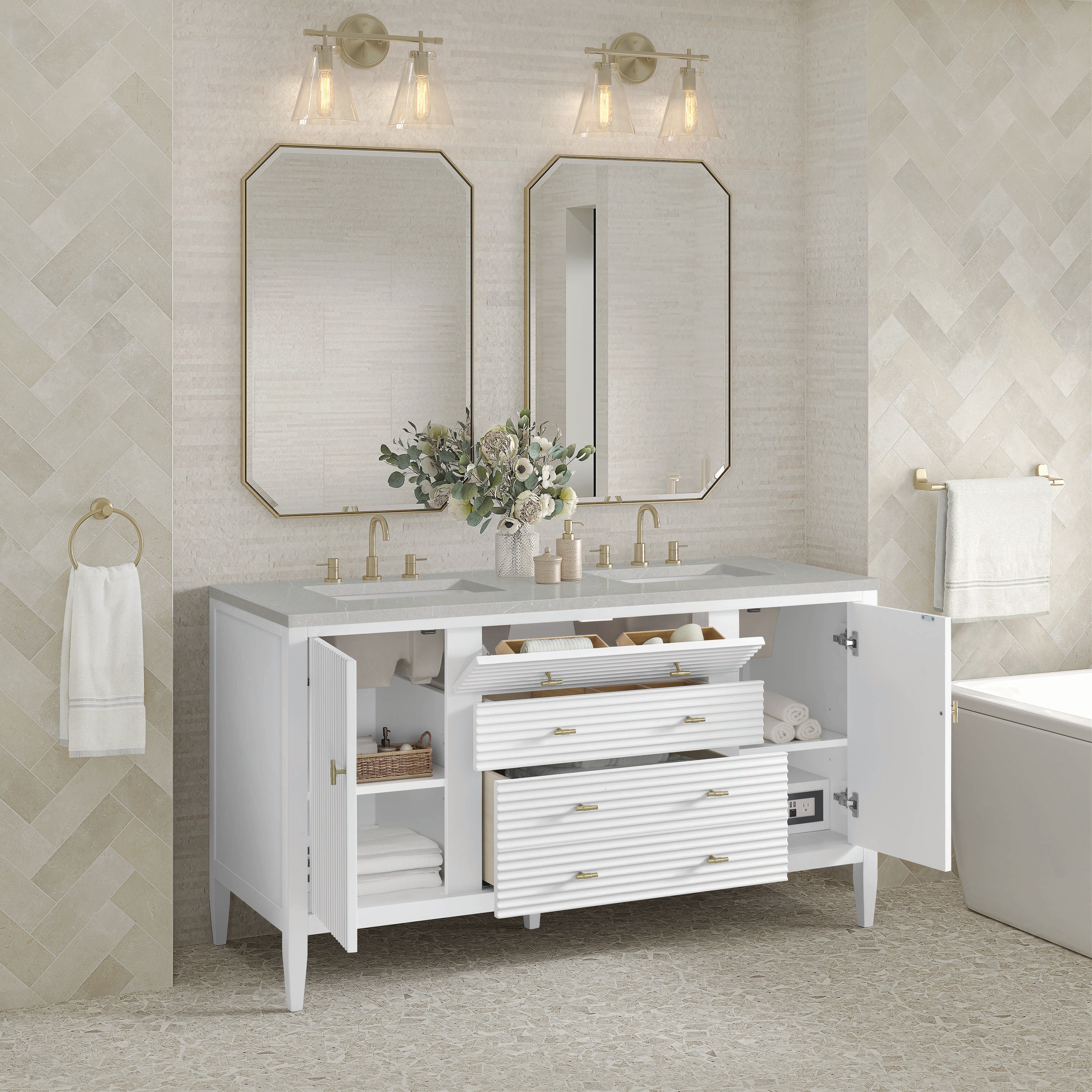 James Martin Vanities 485-V60D-BW-3ESR Bath-Vanity-Combo - View #4