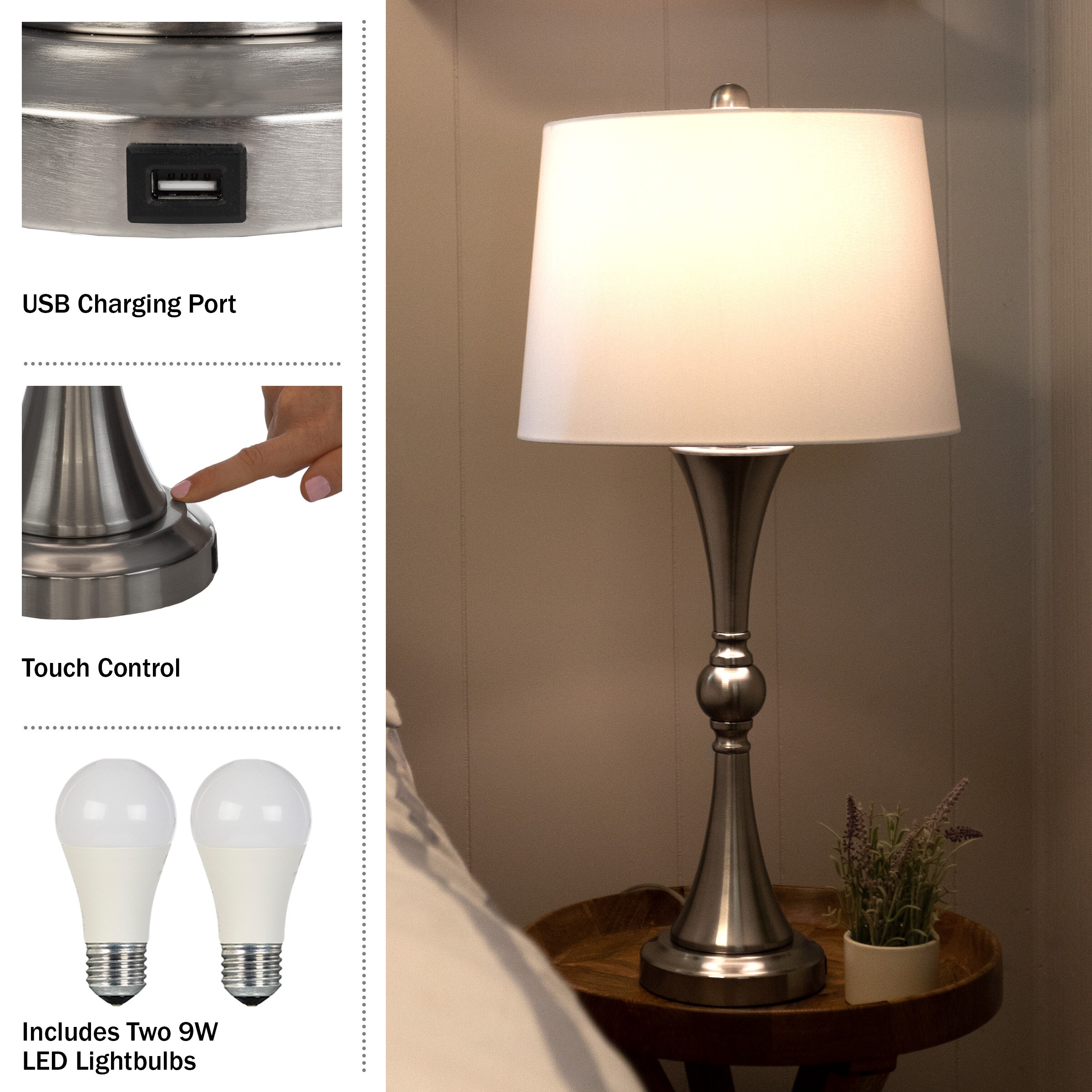 Lavish Home 72-LMPST2-22-USB Table-Lamps - View #3