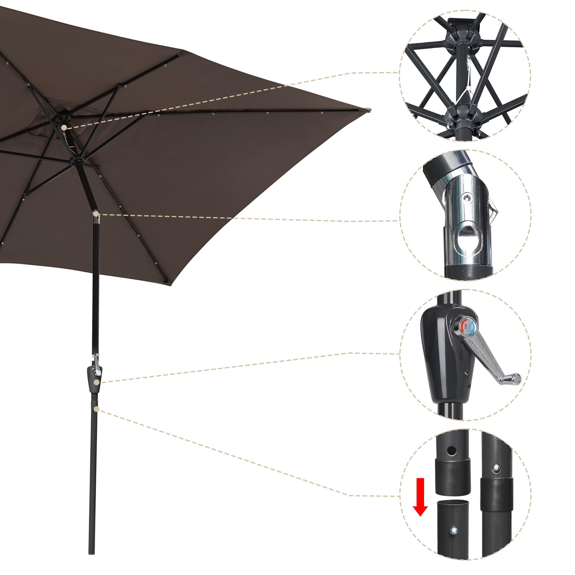Yescom 07UMB011-10X6L-38-LO Indoor-Umbrella-Stands - View #3