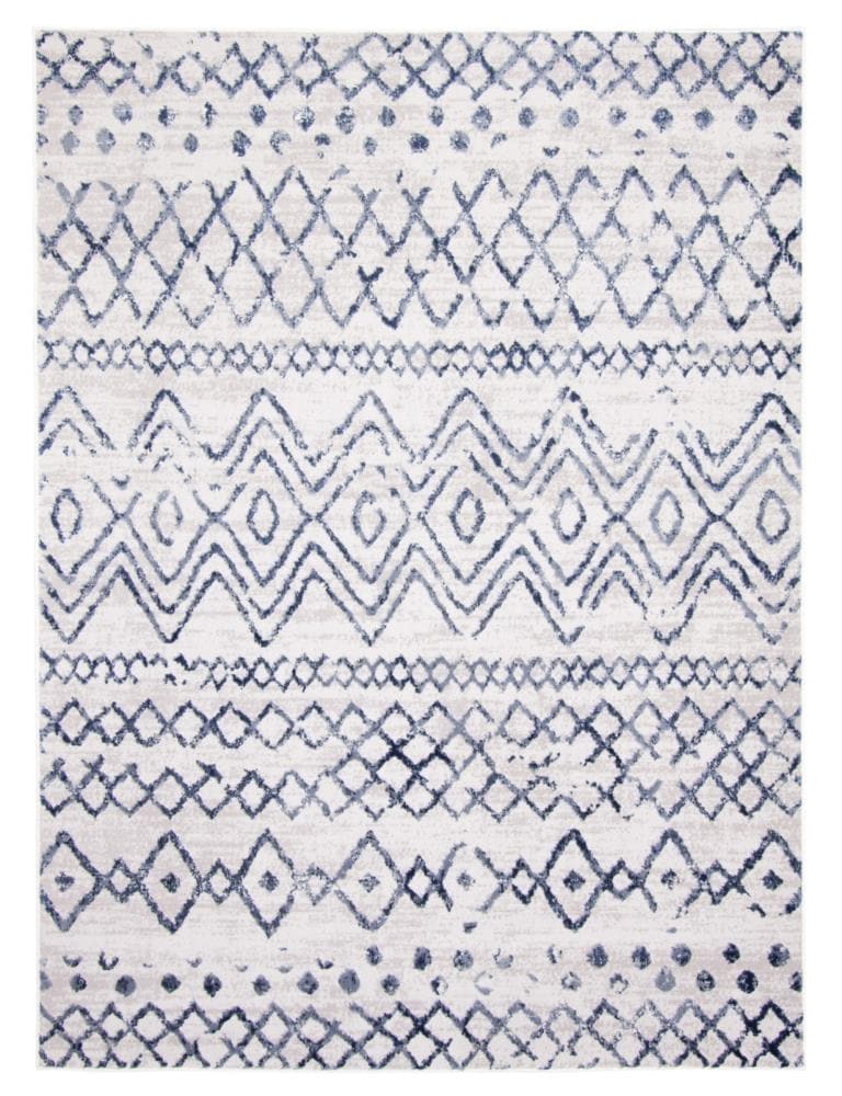 ECARPETGALLERY 351741 Astrid 8 x 10 (ft) Loomed Polypropylene Navy Rectangular Indoor Trellis Area rug