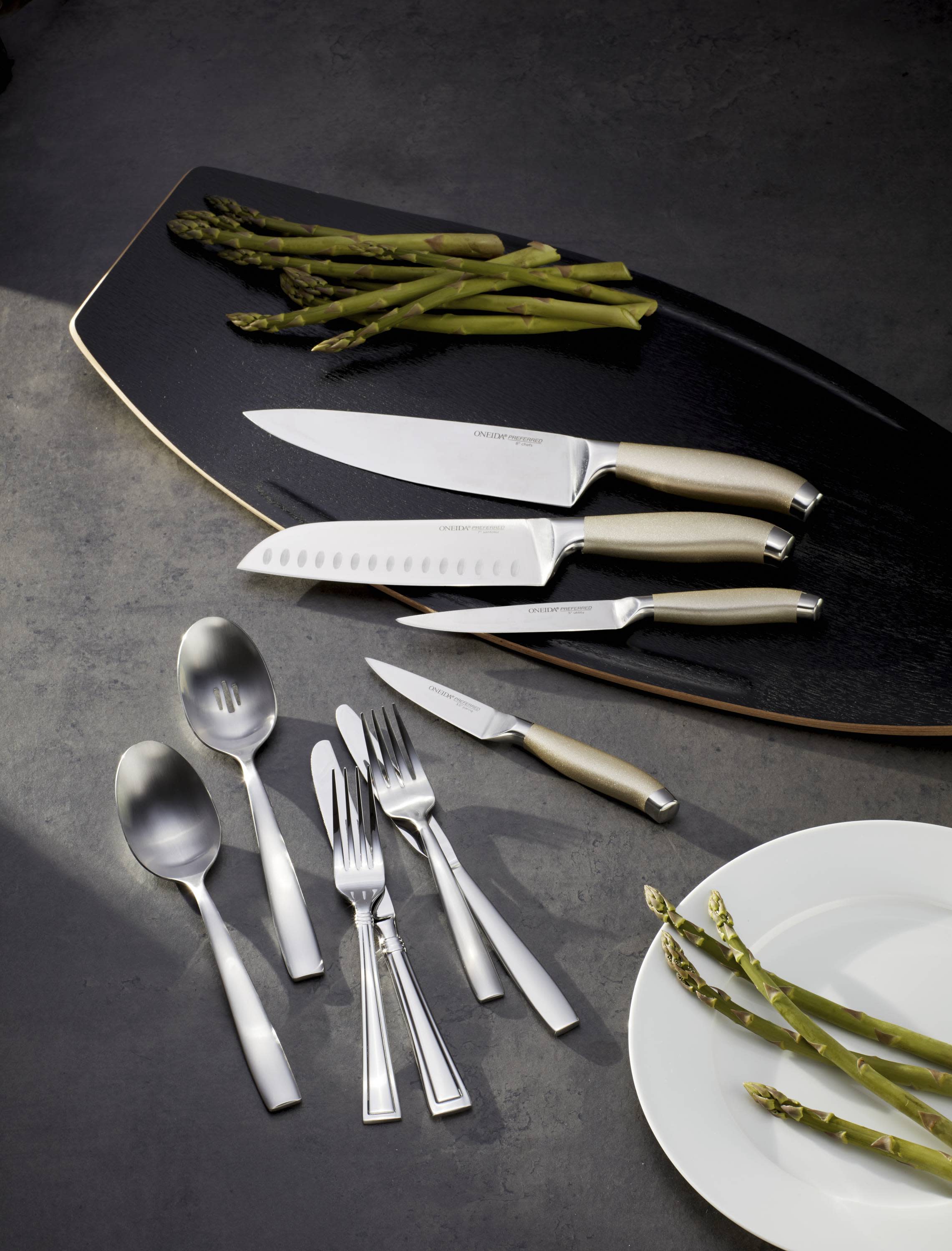 Oneida Everdine 45Pieces Brushed Modern Flatware in the Flatware department at