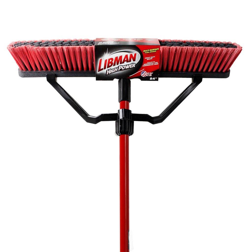 Libman Commercial Push Broom with Resin Block - 24 - Fine-Duty