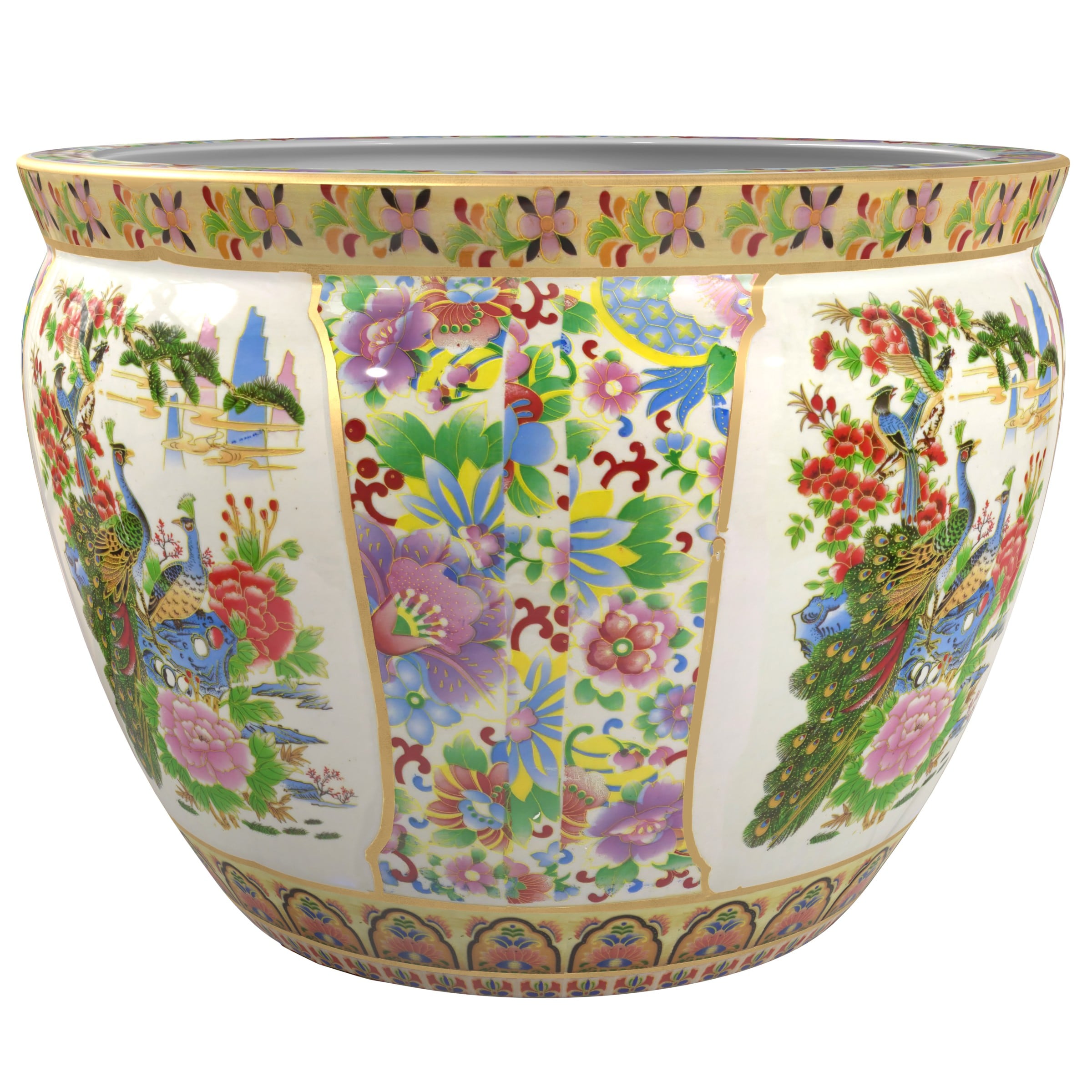 Oriental Furniture BW-14FISH-GDN1 Planter-Window-Box - View #2