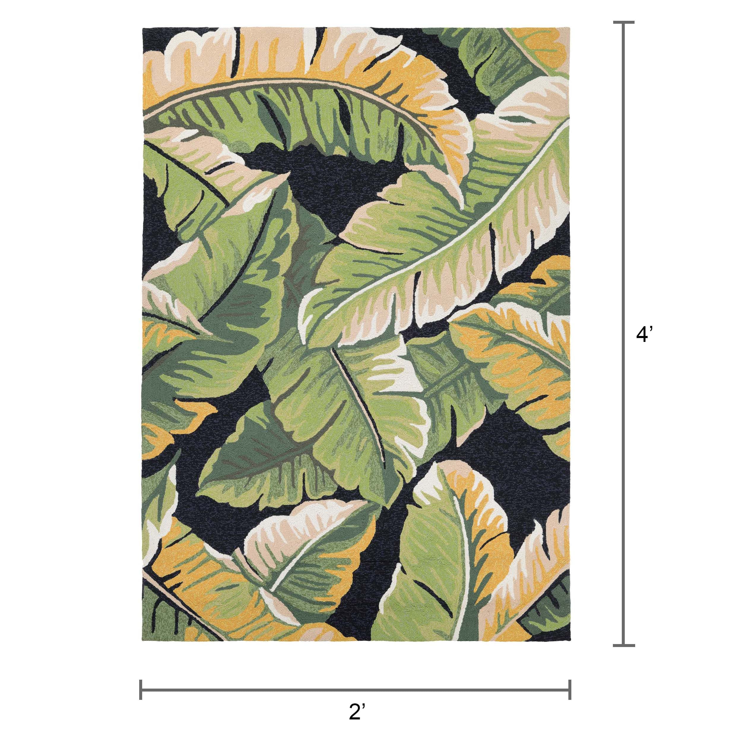 Covington Handcrafted Black Synthetic 2'x4' Rectangular Area Rug