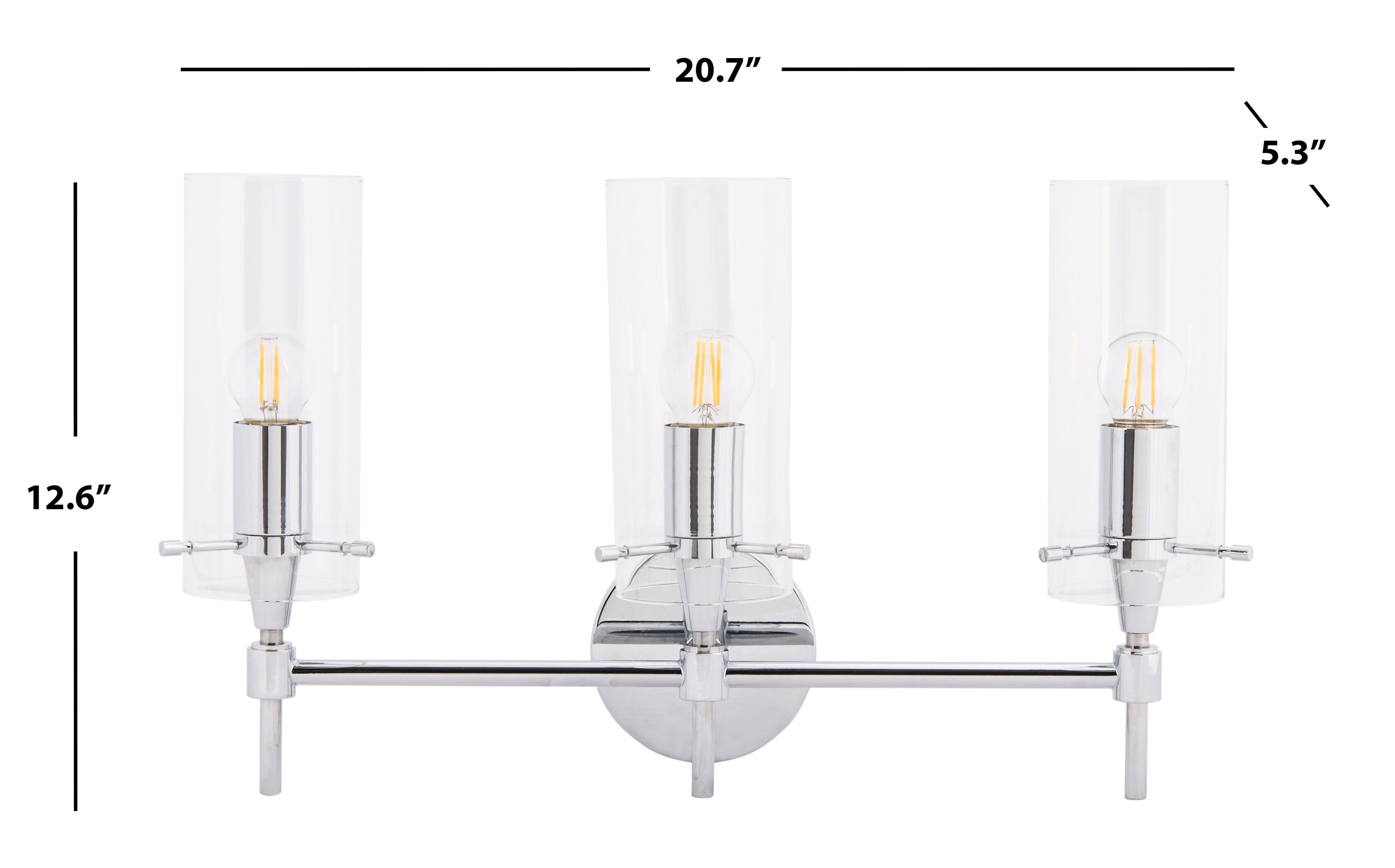 Norala Chrome 27" Glam 3-Light Vanity Sconce