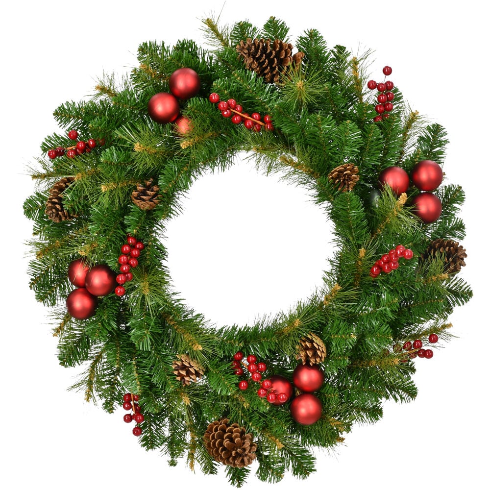 Holiday Living 30-in Indoor Green Pine Artificial Christmas Wreath