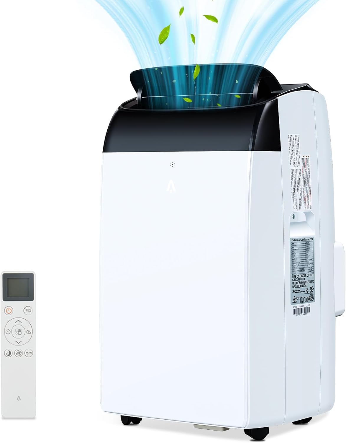 Qeetex 808-0XJ1J44A 12000 Btu Portable Air Conditioner - 3 In 1 Portable Ac Unit Cools Up to 450 Sq.Ft - Quiet Freestanding Air Conditioner - Cooling/Dry/Fan Modes with Remote Control/24H Timer for Home